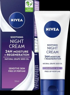 NIVEA Kasvojenhoito<50ml Soothing Sensitive Night Cream -yövoide