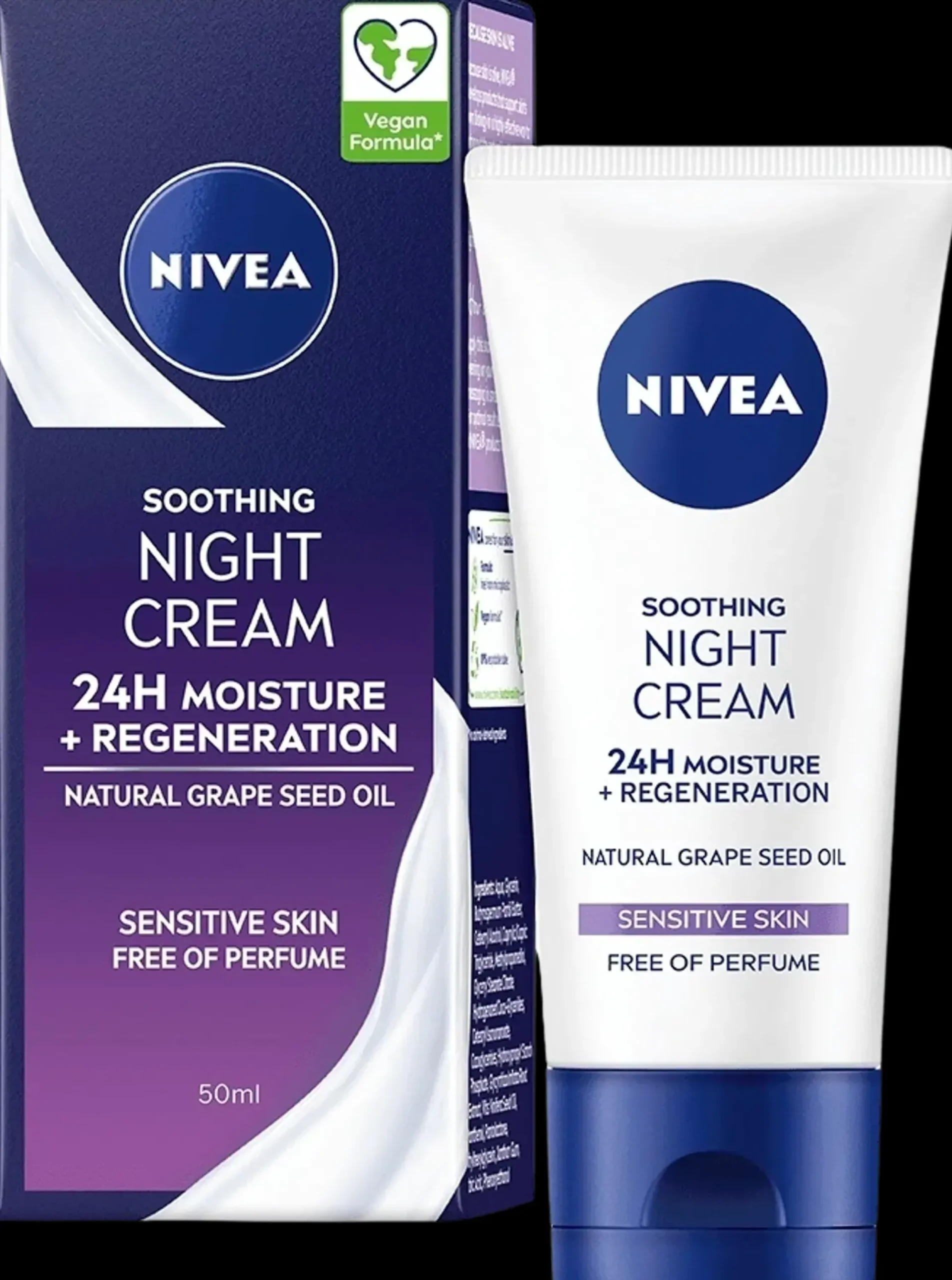 NIVEA Kasvojenhoito<50ml Soothing Sensitive Night Cream -yövoide
