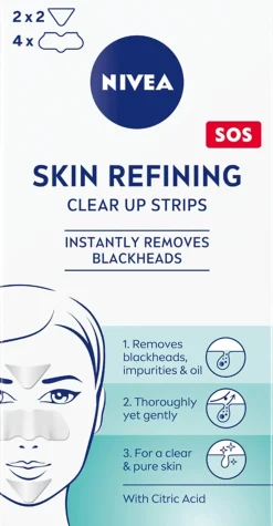 NIVEA Kasvojenhoito<6pcs Daily Essentials Refining Clear-up Strips puhdistuslaput kasvojen T-alueelle