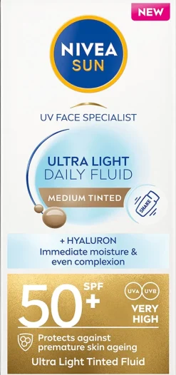 NIVEA Aurinkotuotteet<SUN 40ml UV Face Specialist Ultra Light Daily Fluid Medium Tinted SK50+ - sävyttävä aurinkosuojavoide