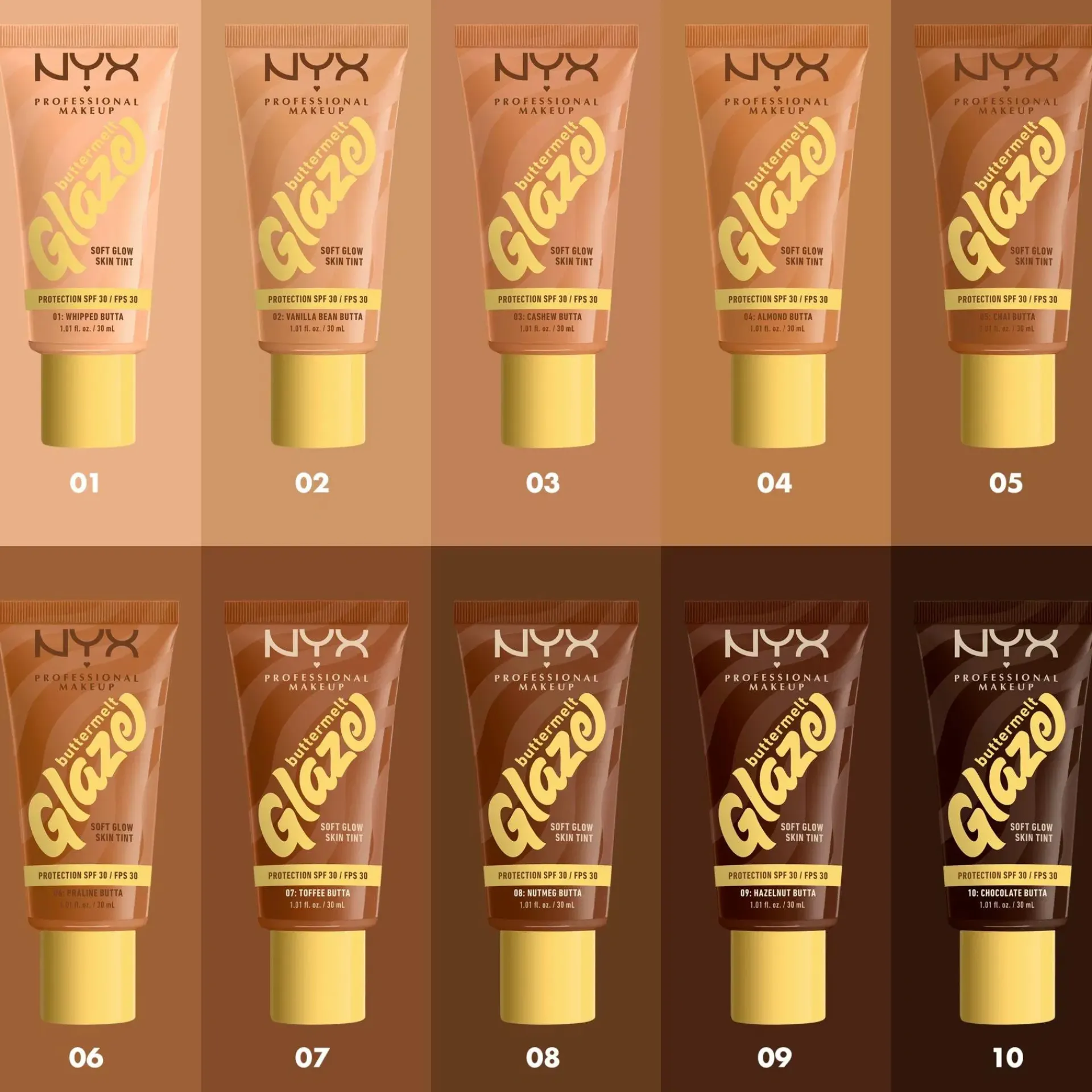 NYX Professional Makeup Kasvomeikit<Buttermelt Glaze Skin Tint SPF30 meikkivoide 30 ml