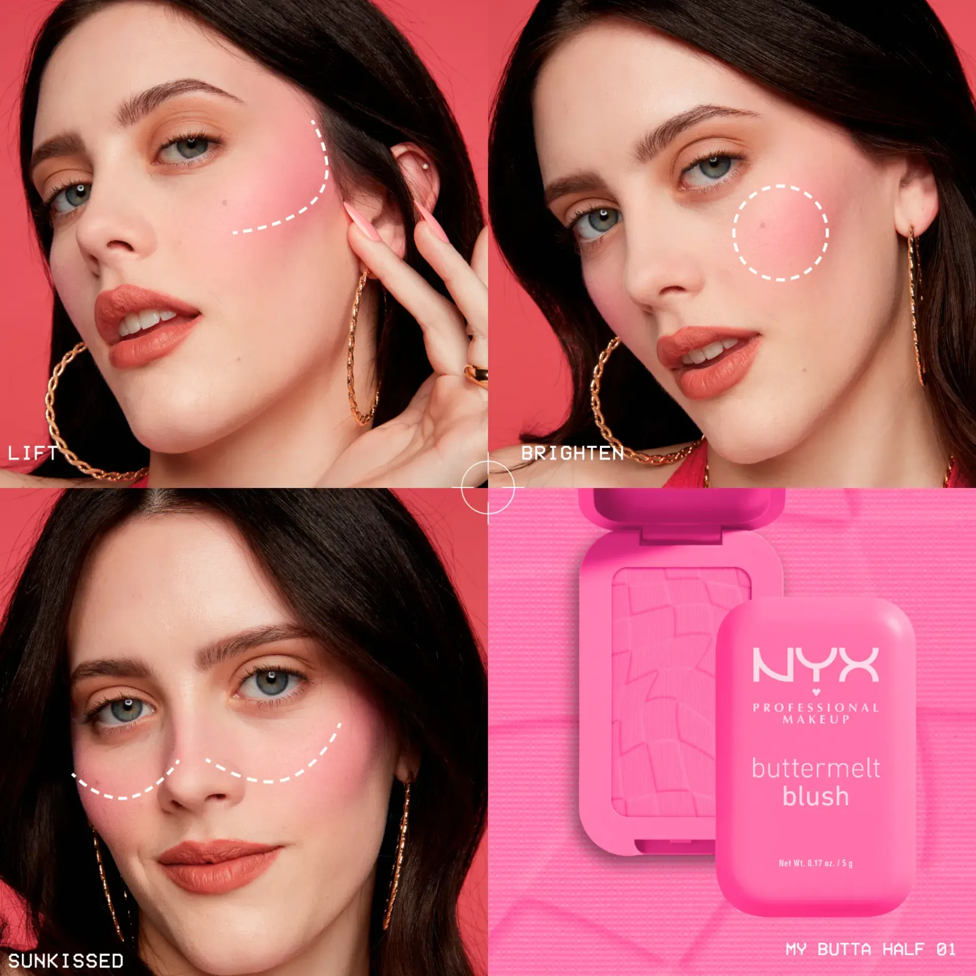 NYX Professional Makeup Kasvomeikit<Buttermelt Blush poskipuna 5 g