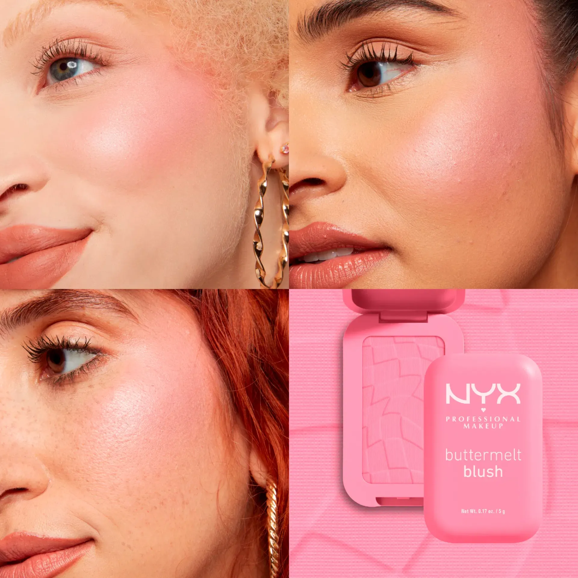 NYX Professional Makeup Kasvomeikit<Buttermelt Blush poskipuna 5 g