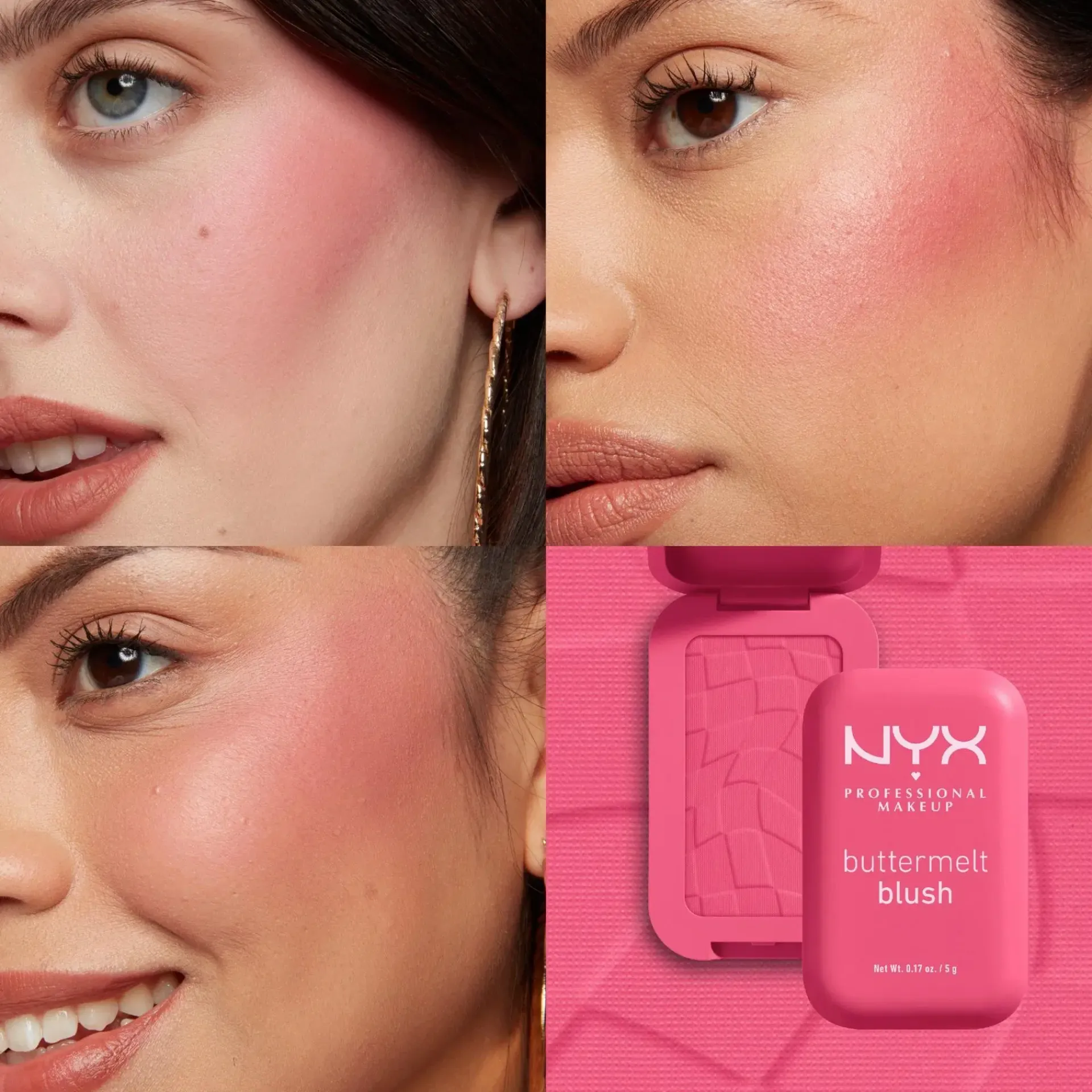 NYX Professional Makeup Kasvomeikit<Buttermelt Blush poskipuna 5 g