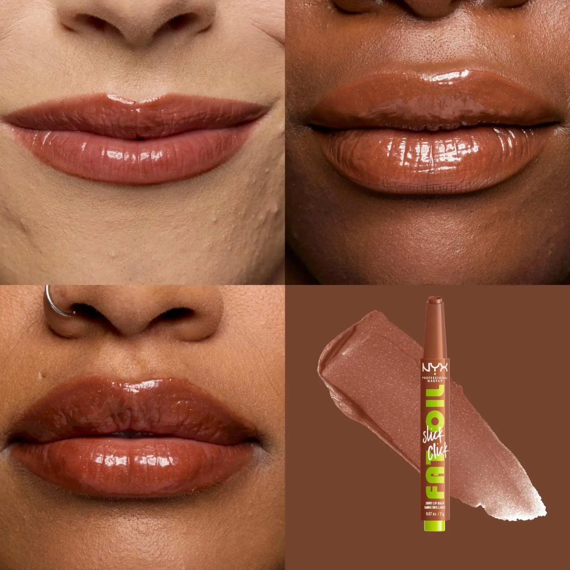 NYX Professional Makeup Huulimeikit<Fat Oil Slick Click Huulivoide 19 Caption This 2 g
