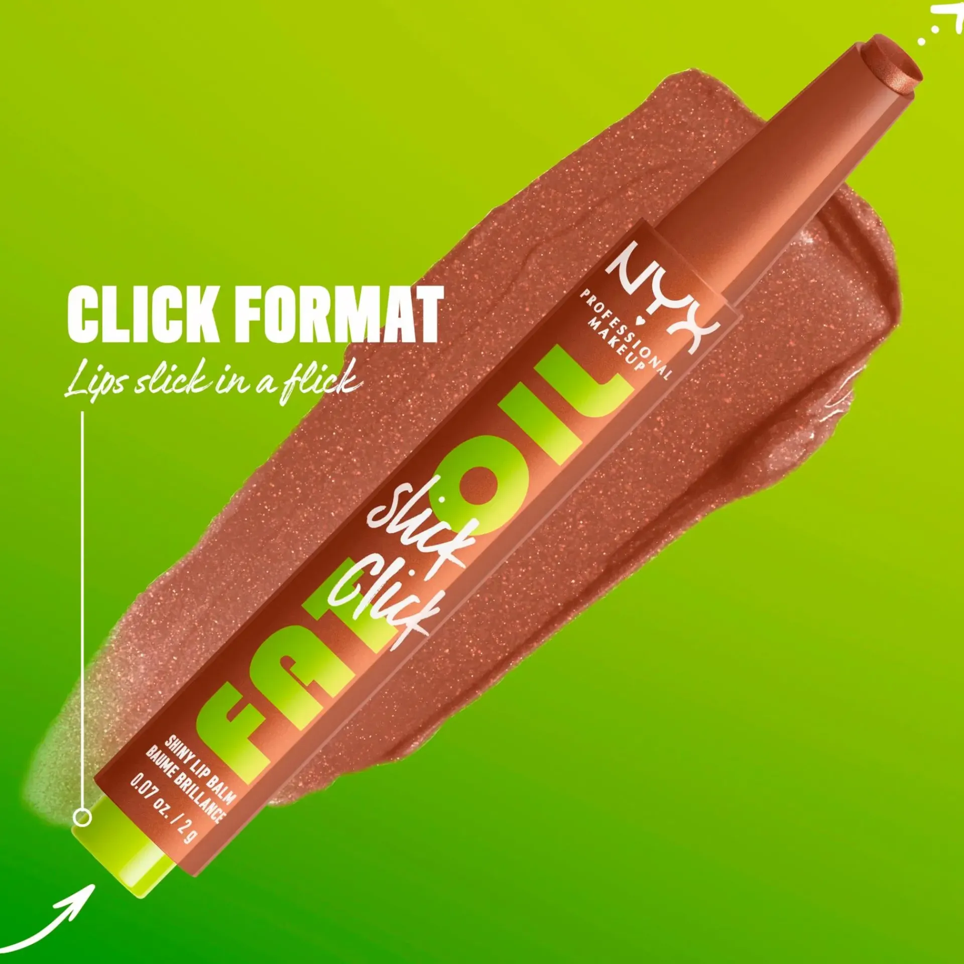 NYX Professional Makeup Huulimeikit<Fat Oil Slick Click Huulivoide 19 Caption This 2 g