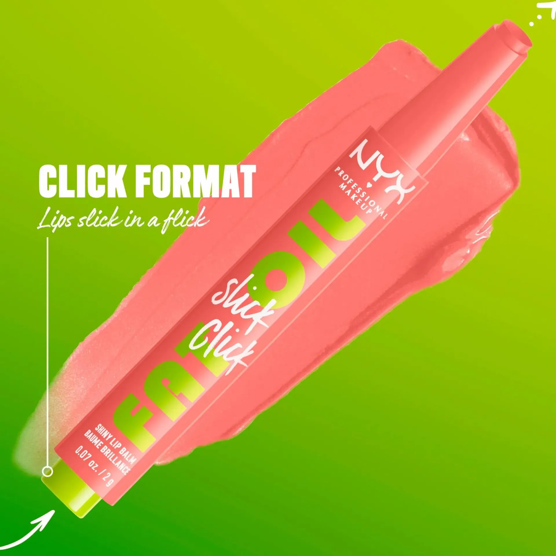 NYX Professional Makeup Huulimeikit<Fat Oil Slick Click Huulivoide 19 Caption This 2 g