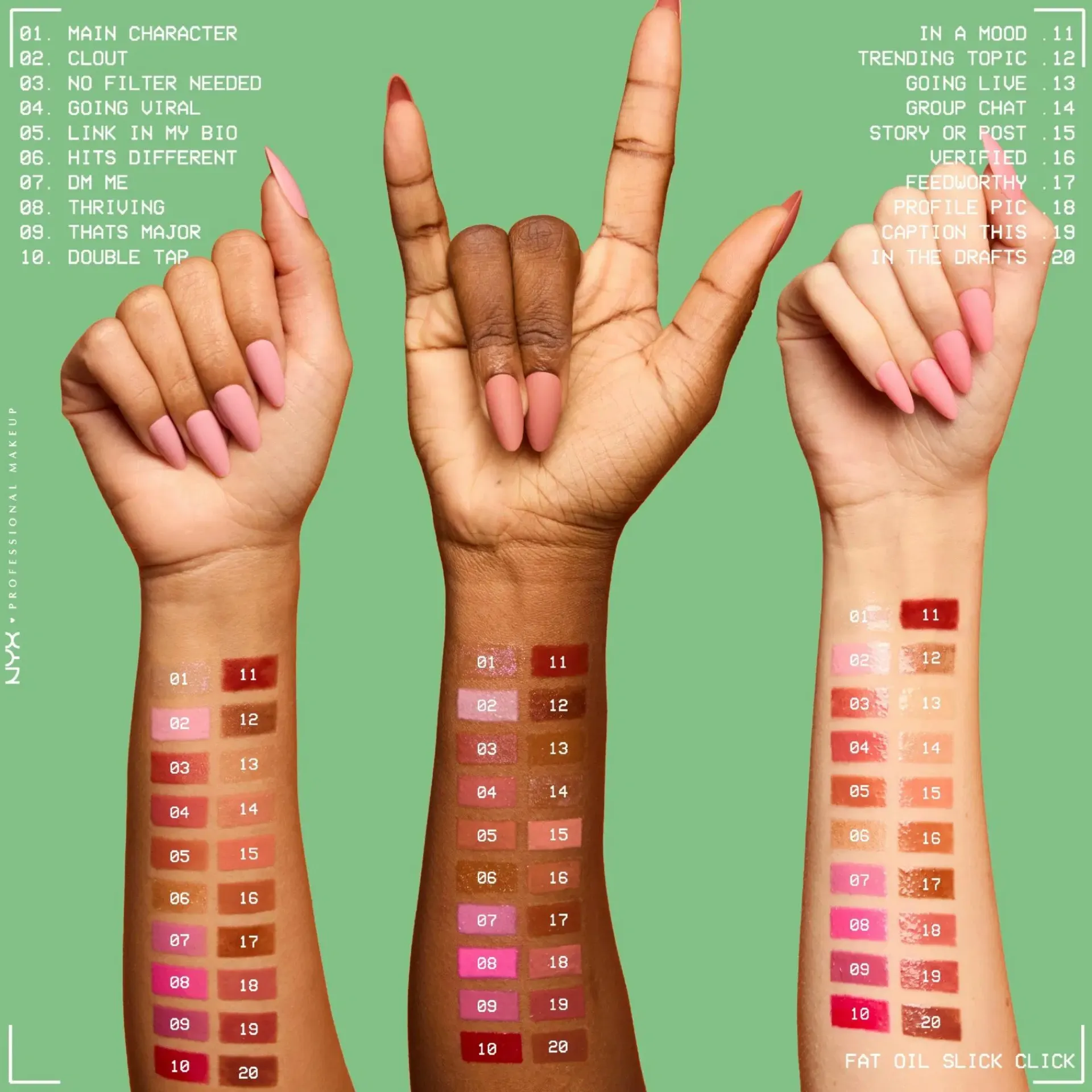 NYX Professional Makeup Huulimeikit<Fat Oil Slick Click Huulivoide 19 Caption This 2 g