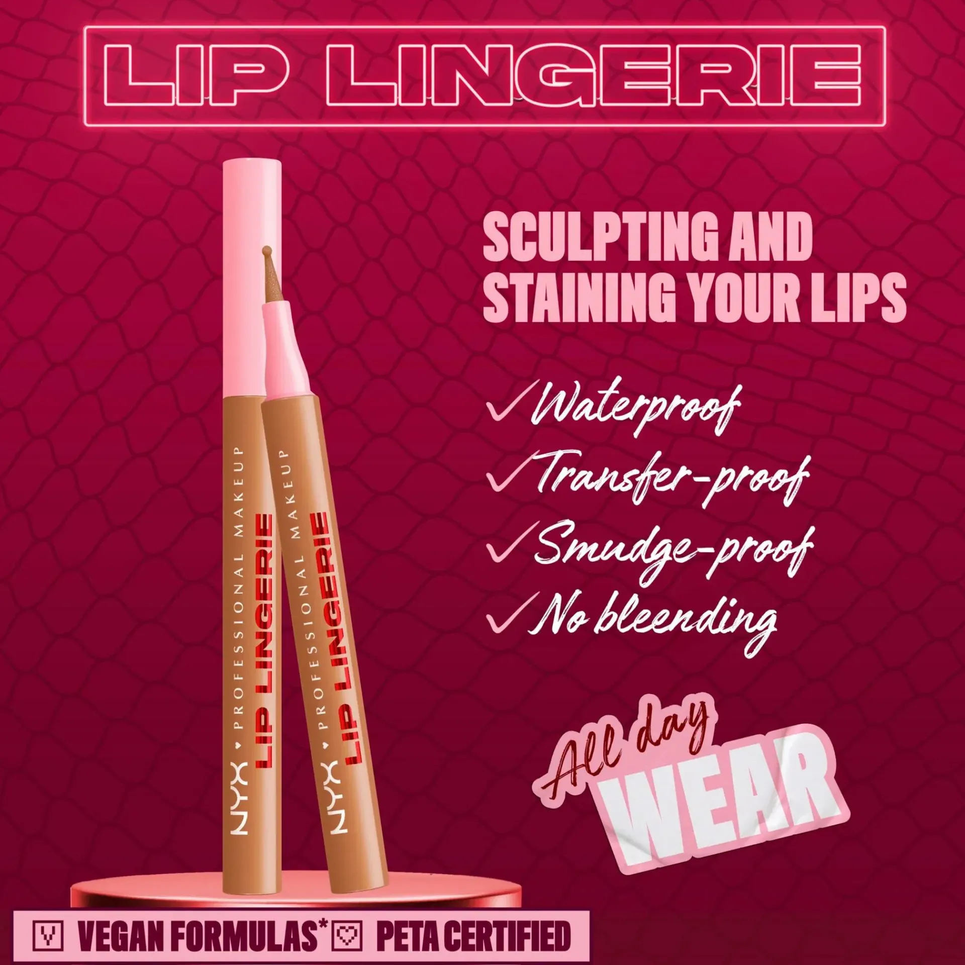 NYX Professional Makeup Huulimeikit<Lip Lingerie Liner Stain -huultenrajauskynä 1 ml