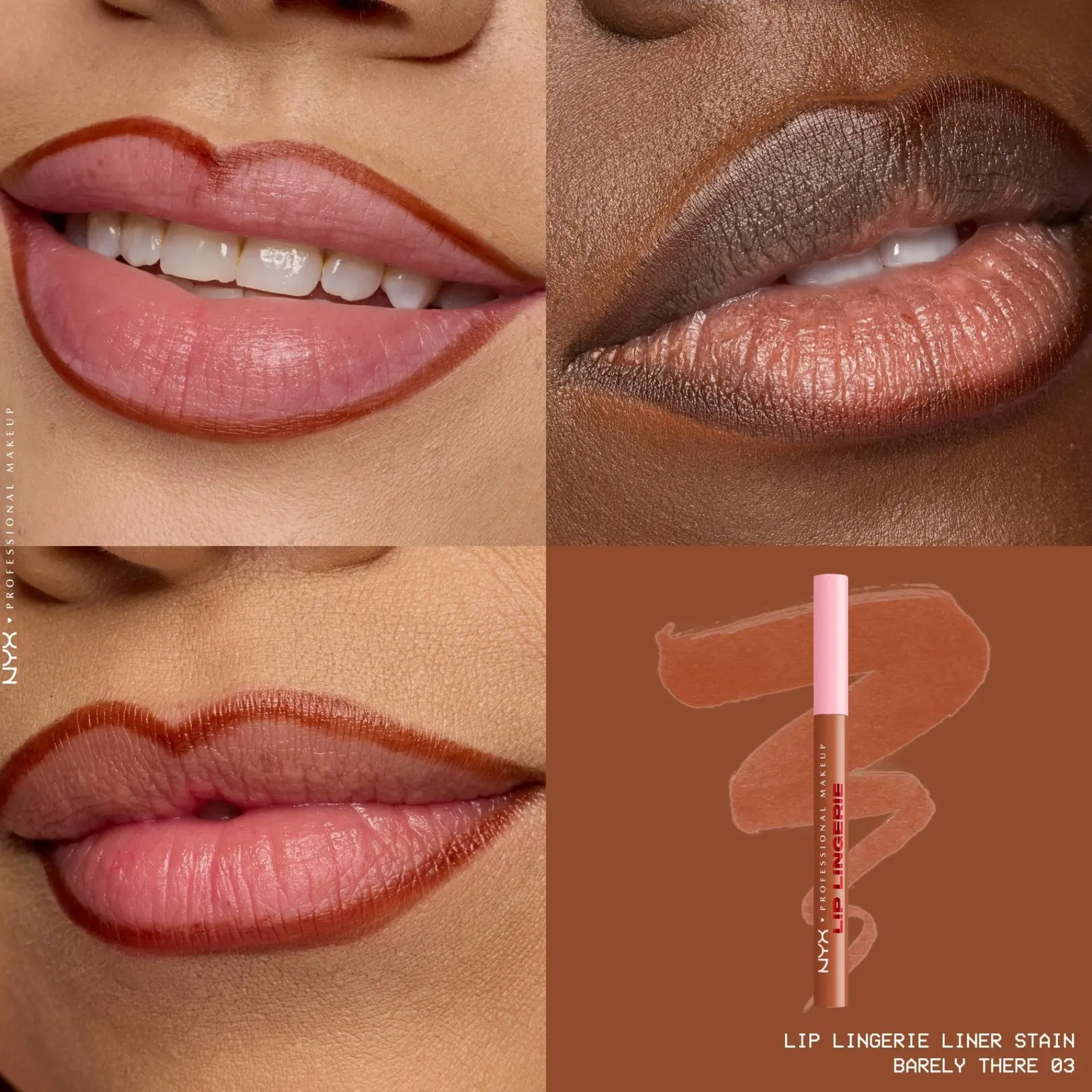NYX Professional Makeup Huulimeikit<Lip Lingerie Liner Stain -huultenrajauskynä 1 ml