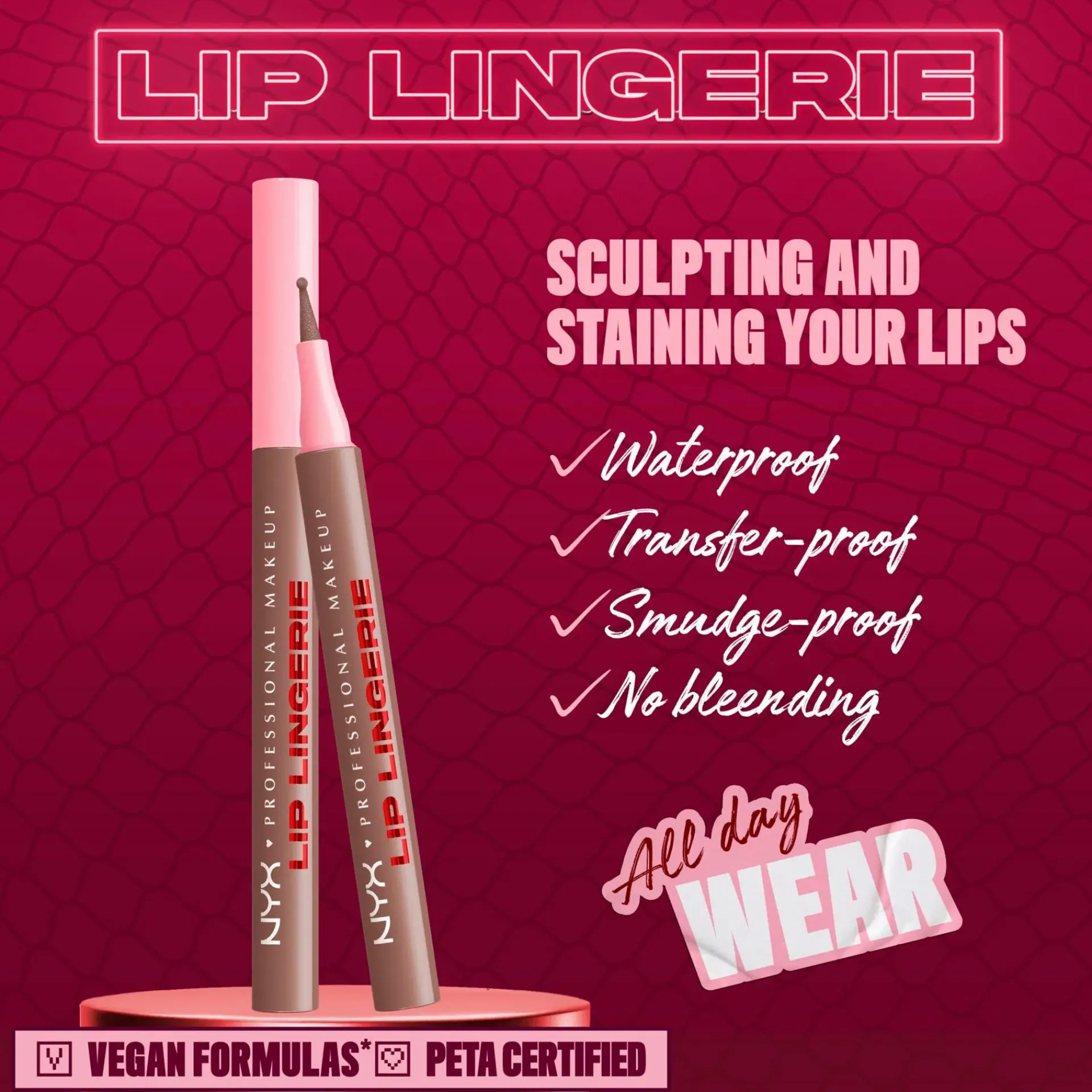 NYX Professional Makeup Huulimeikit<Lip Lingerie Liner Stain -huultenrajauskynä 1 ml
