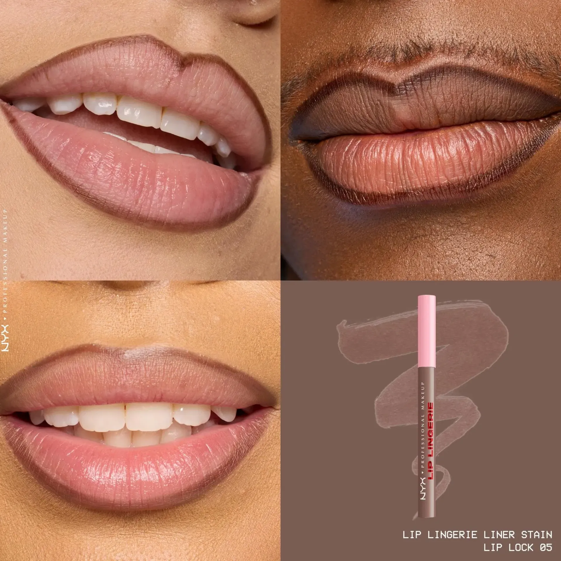 NYX Professional Makeup Huulimeikit<Lip Lingerie Liner Stain -huultenrajauskynä 1 ml