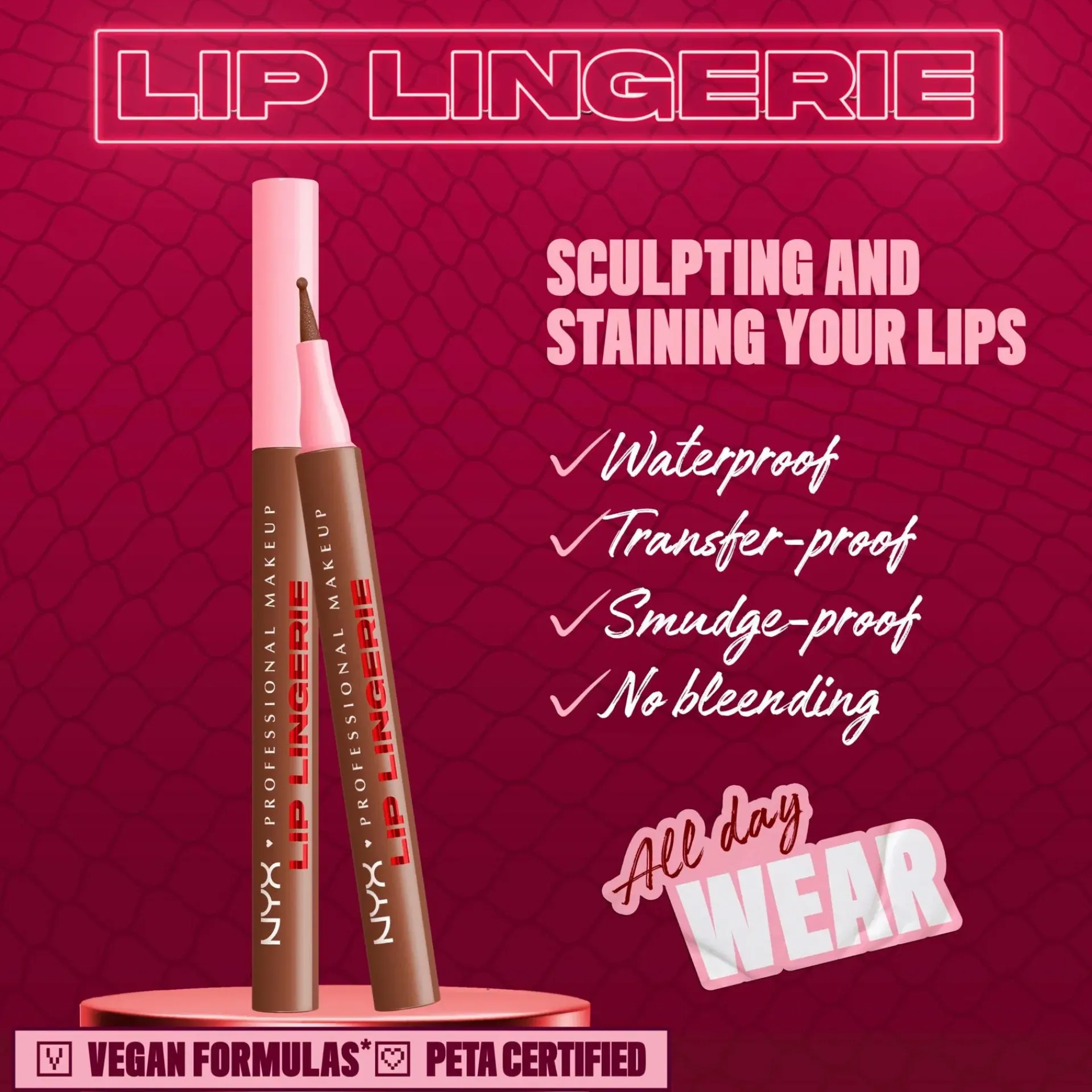NYX Professional Makeup Huulimeikit<Lip Lingerie Liner Stain -huultenrajauskynä 1 ml