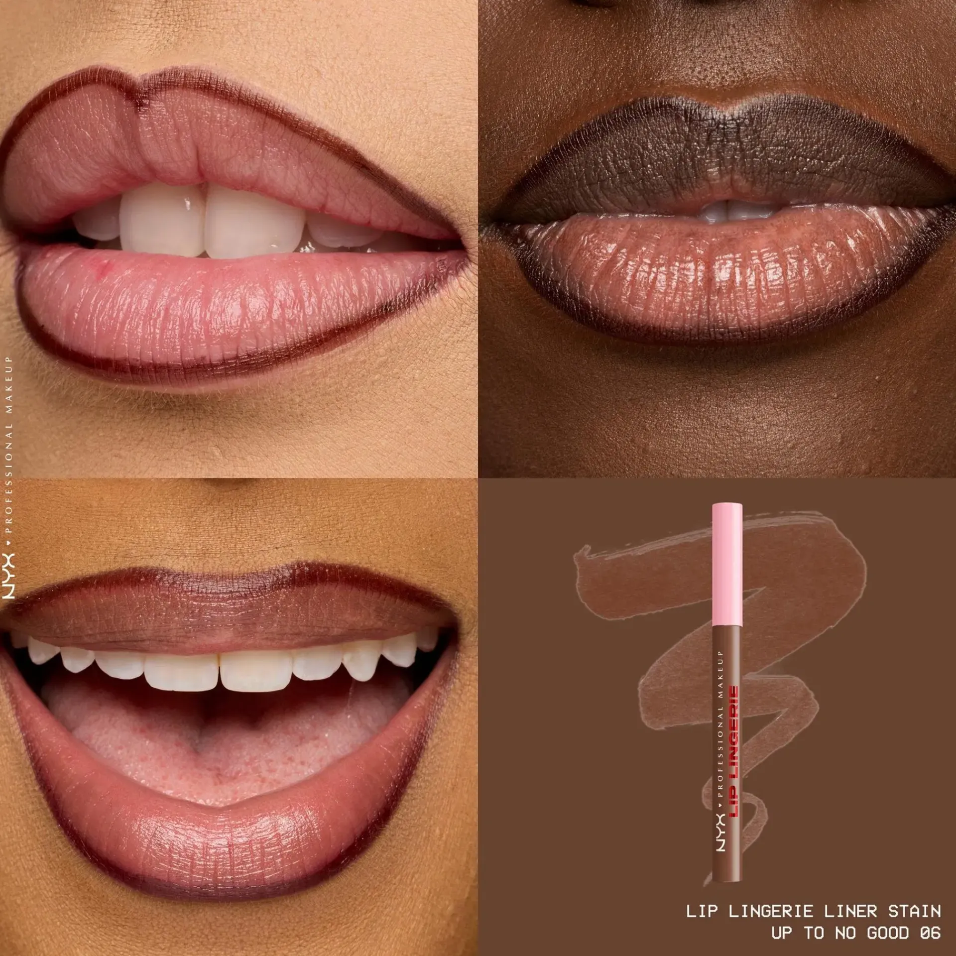 NYX Professional Makeup Huulimeikit<Lip Lingerie Liner Stain -huultenrajauskynä 1 ml