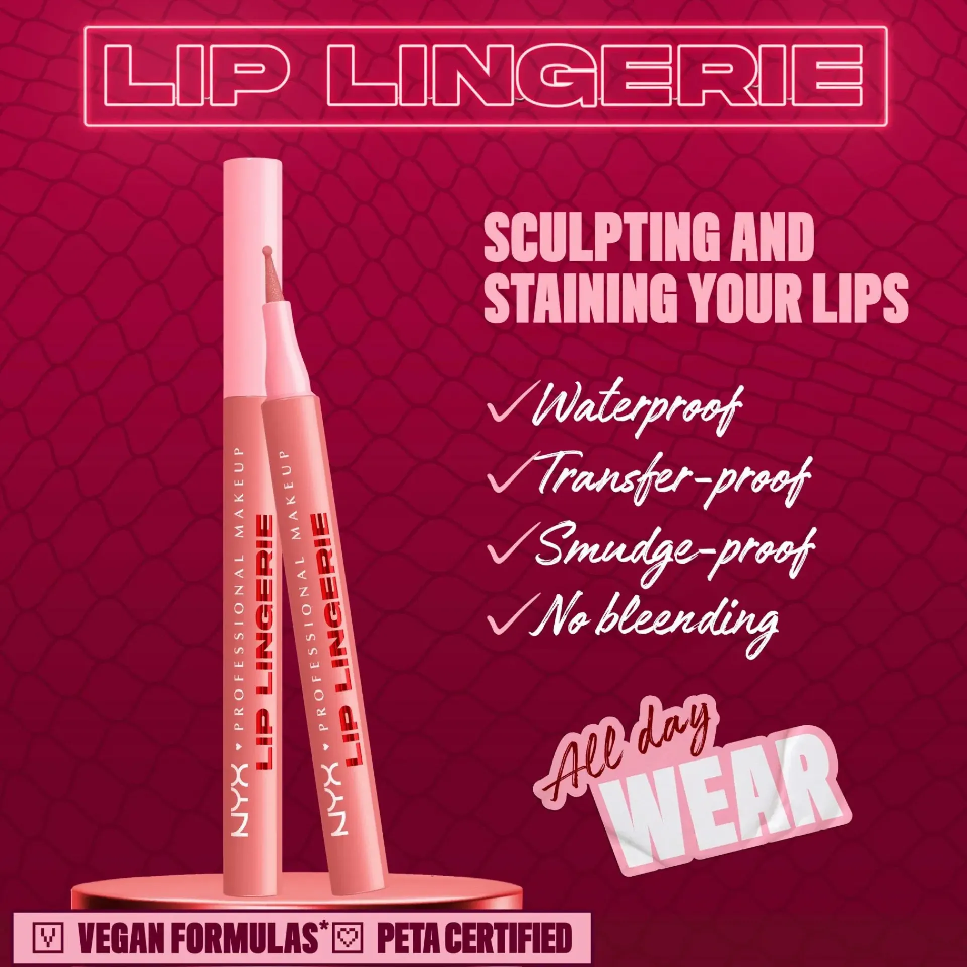 NYX Professional Makeup Huulimeikit<Lip Lingerie Liner Stain -huultenrajauskynä 1 ml