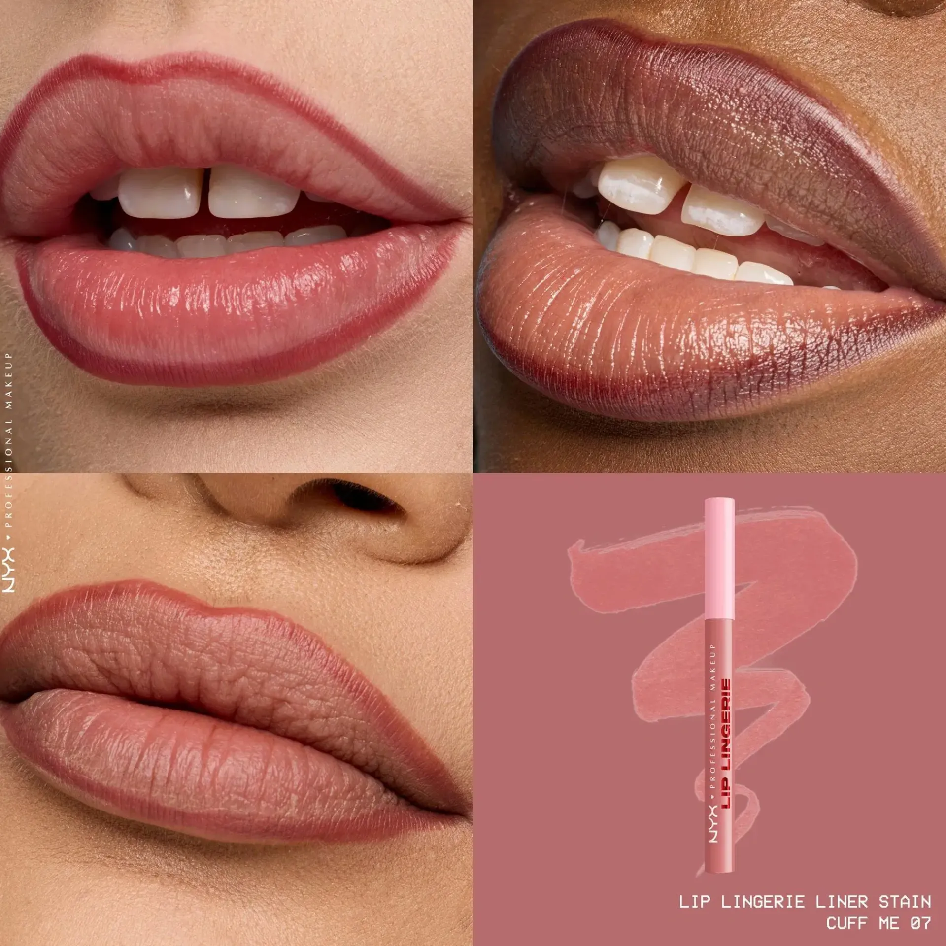 NYX Professional Makeup Huulimeikit<Lip Lingerie Liner Stain -huultenrajauskynä 1 ml