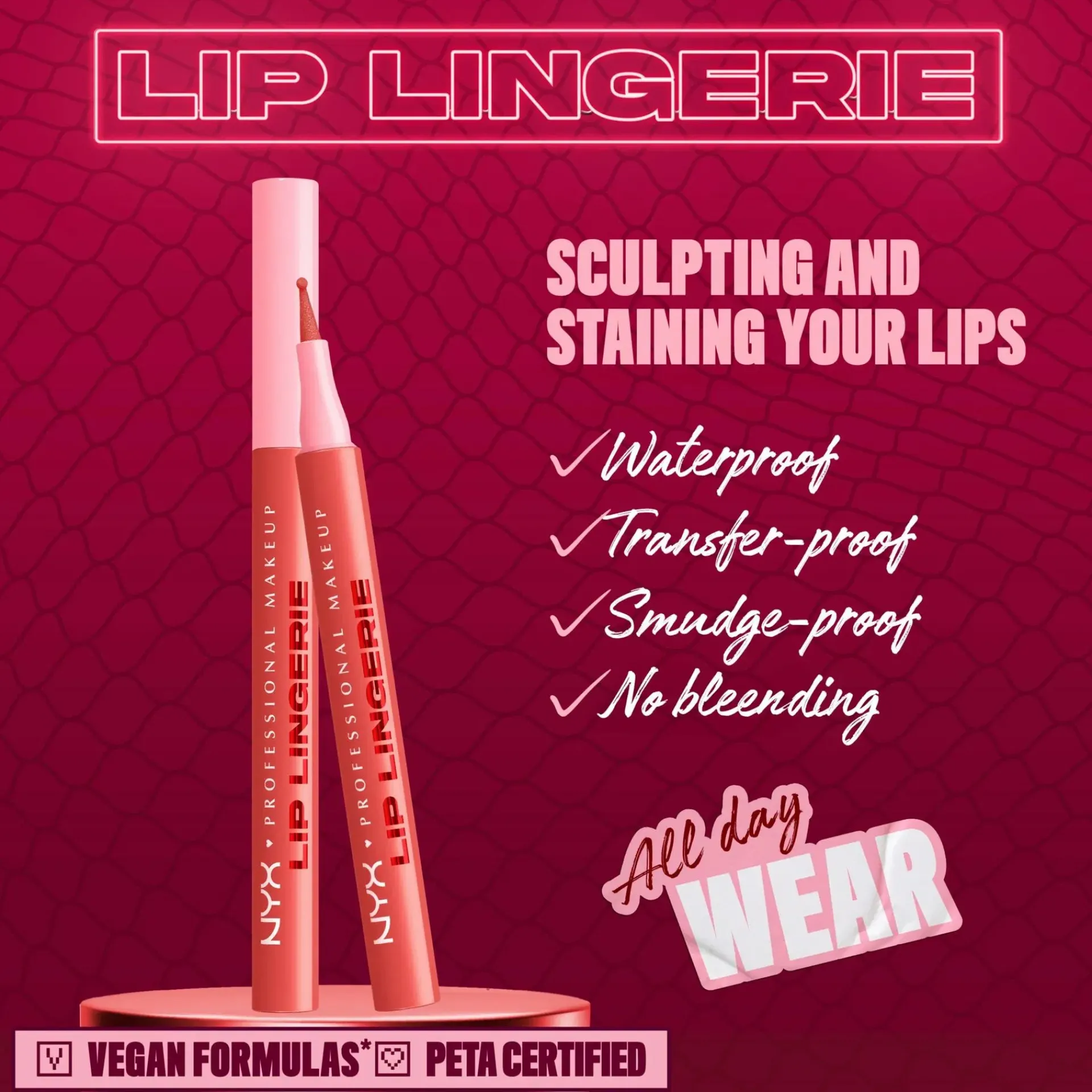 NYX Professional Makeup Huulimeikit<Lip Lingerie Liner Stain -huultenrajauskynä 1 ml