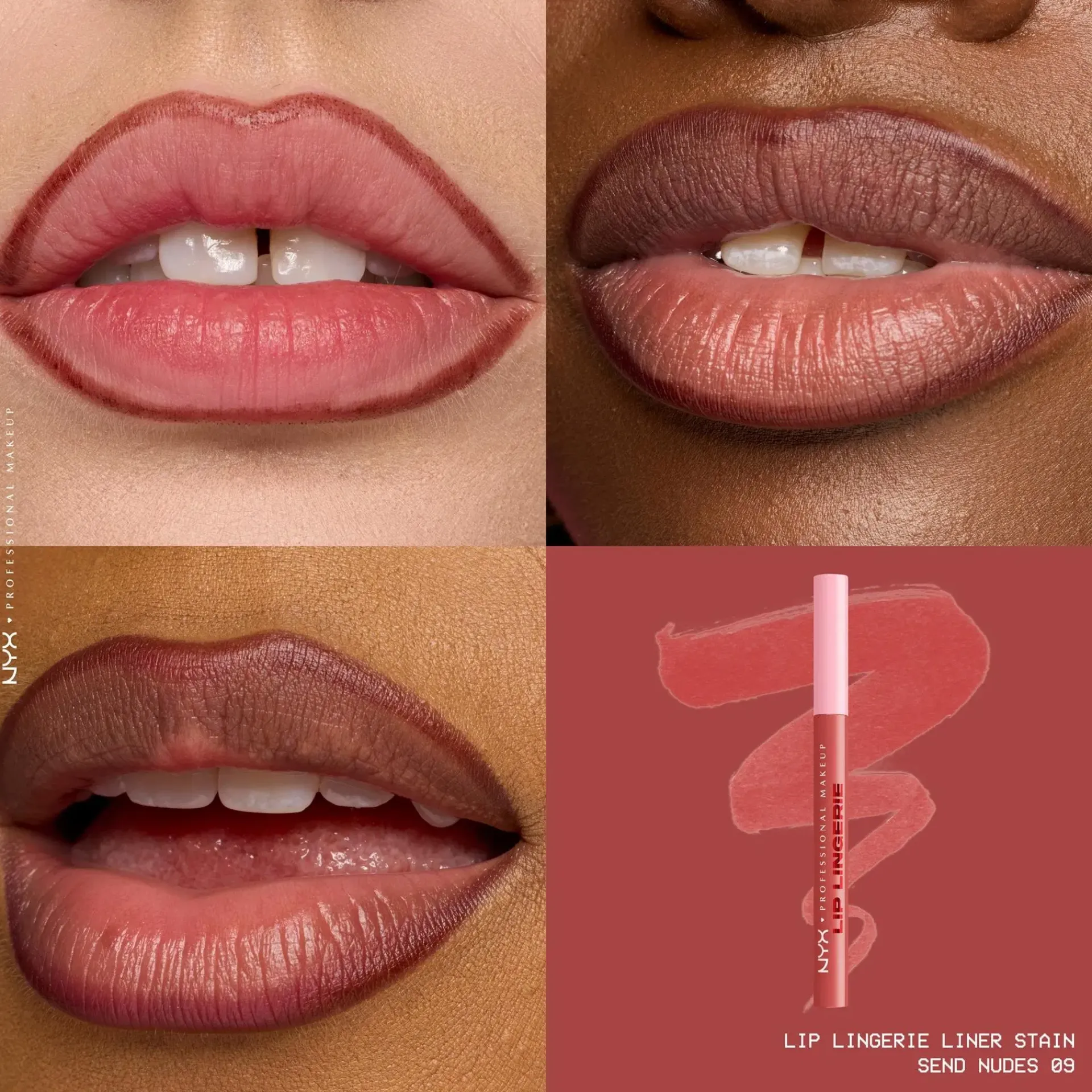 NYX Professional Makeup Huulimeikit<Lip Lingerie Liner Stain -huultenrajauskynä 1 ml