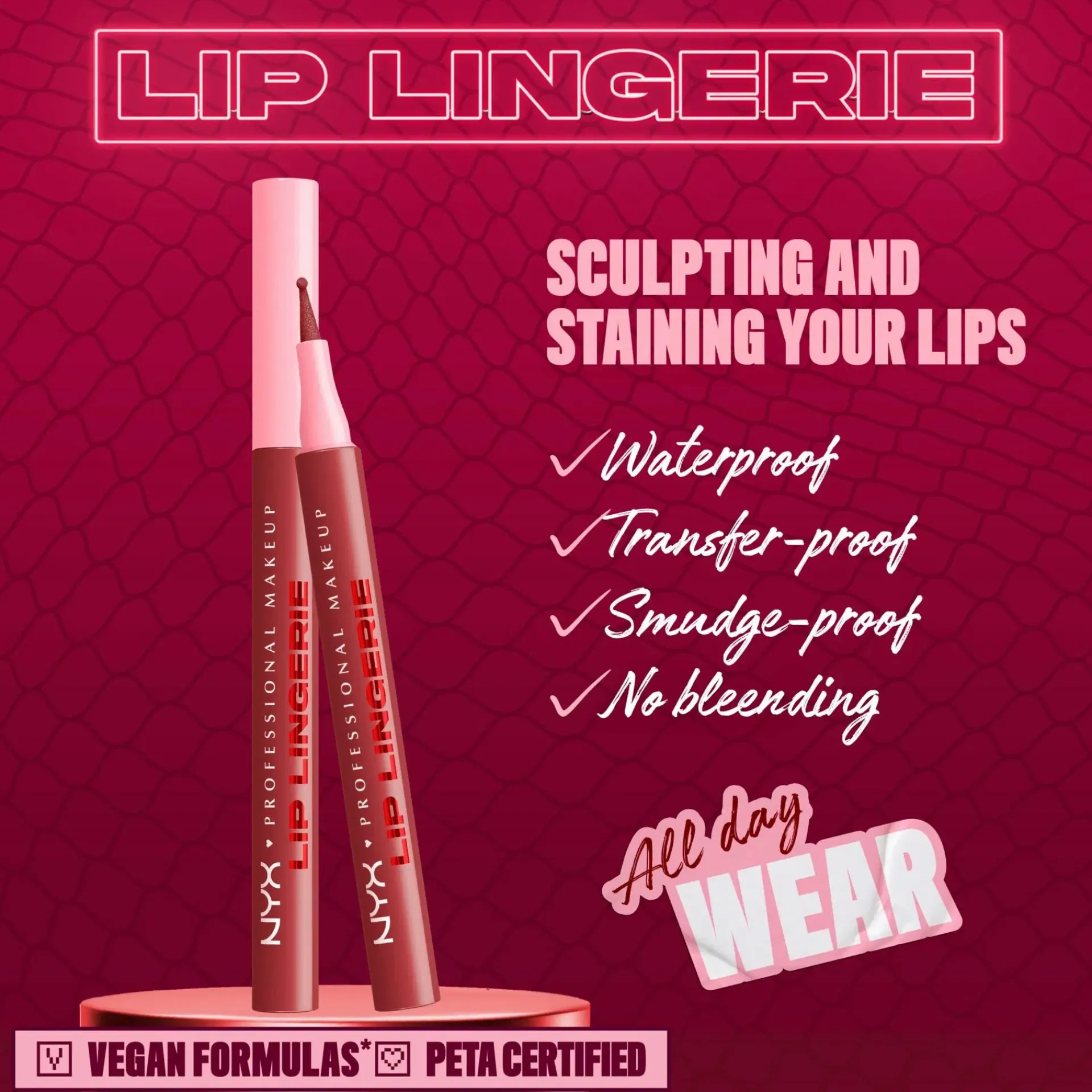 NYX Professional Makeup Huulimeikit<Lip Lingerie Liner Stain -huultenrajauskynä 1 ml