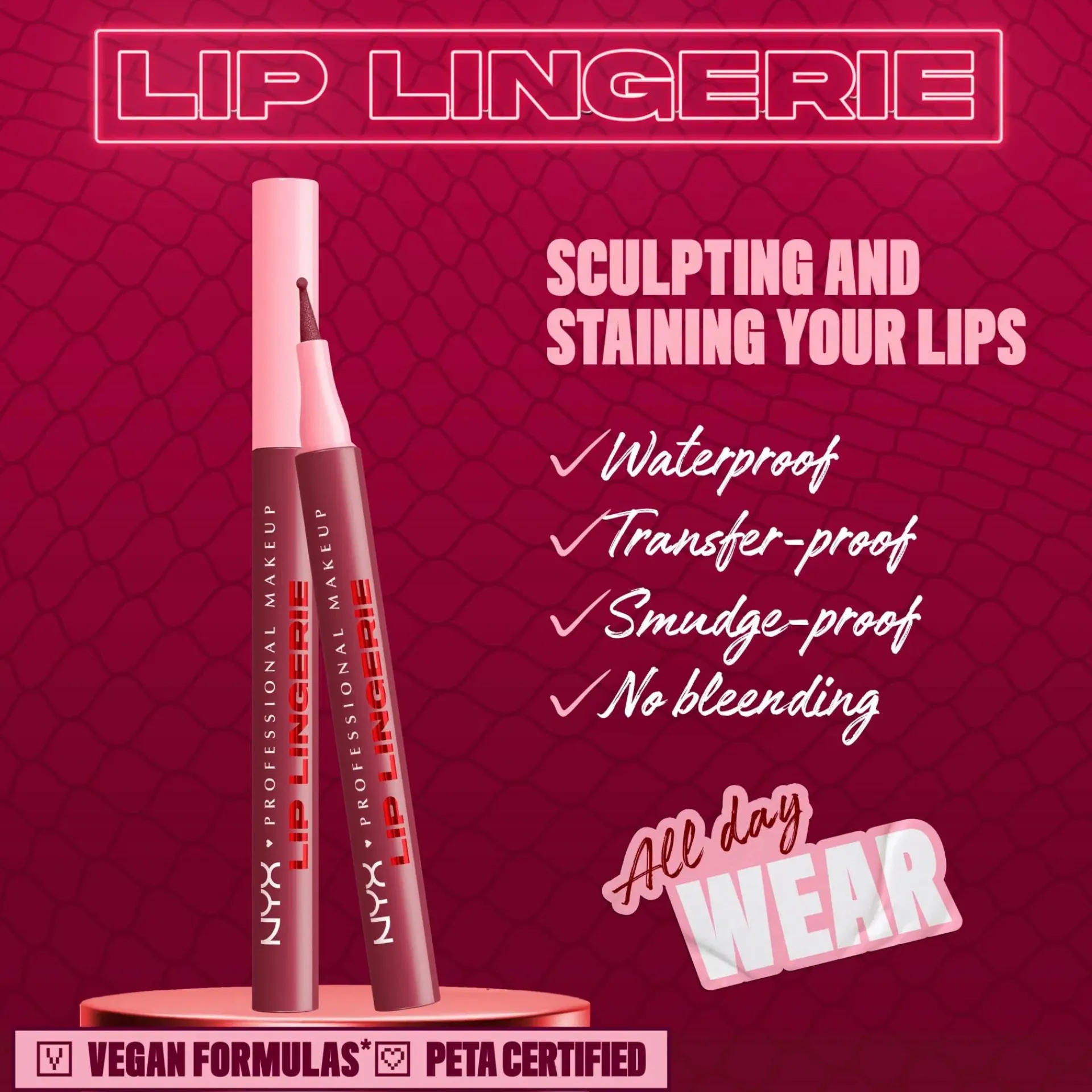 NYX Professional Makeup Huulimeikit<Lip Lingerie Liner Stain -huultenrajauskynä 1 ml
