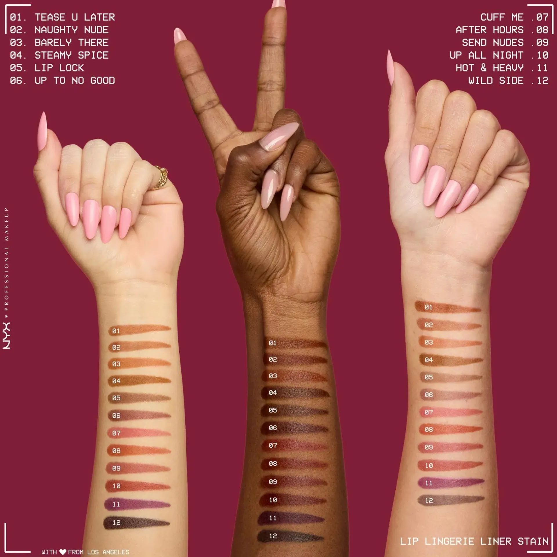 NYX Professional Makeup Huulimeikit<Lip Lingerie Liner Stain -huultenrajauskynä 1 ml