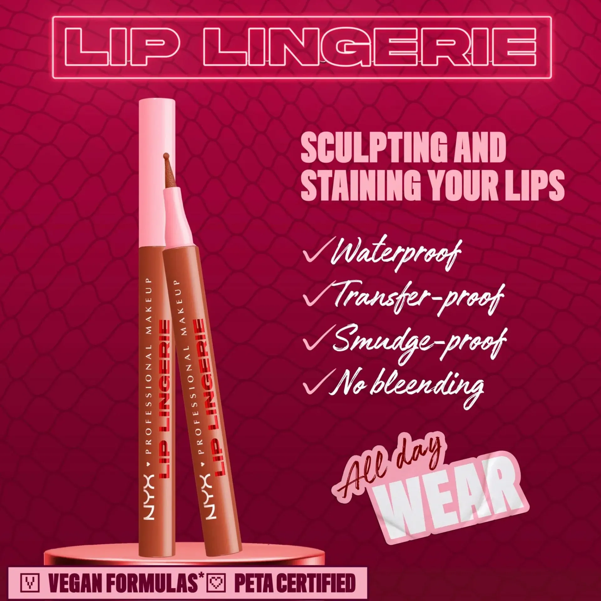NYX Professional Makeup Huulimeikit<Lip Lingerie Liner Stain -huultenrajauskynä 1 ml