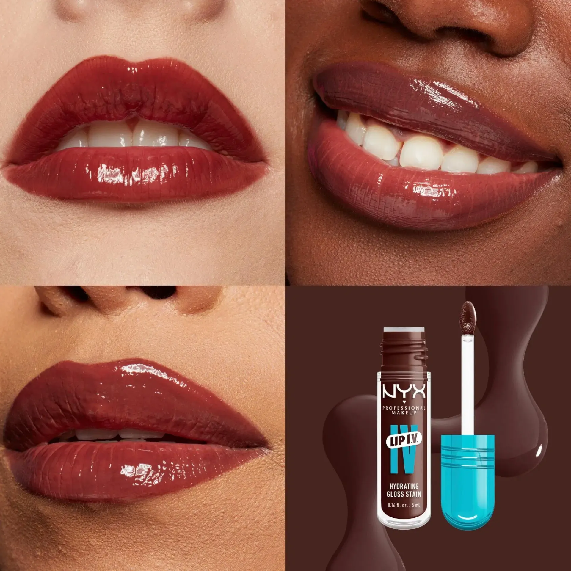NYX Professional Makeup Huulimeikit<Lip I.V. Hydrating Gloss Stain huulikiilto 5 ml