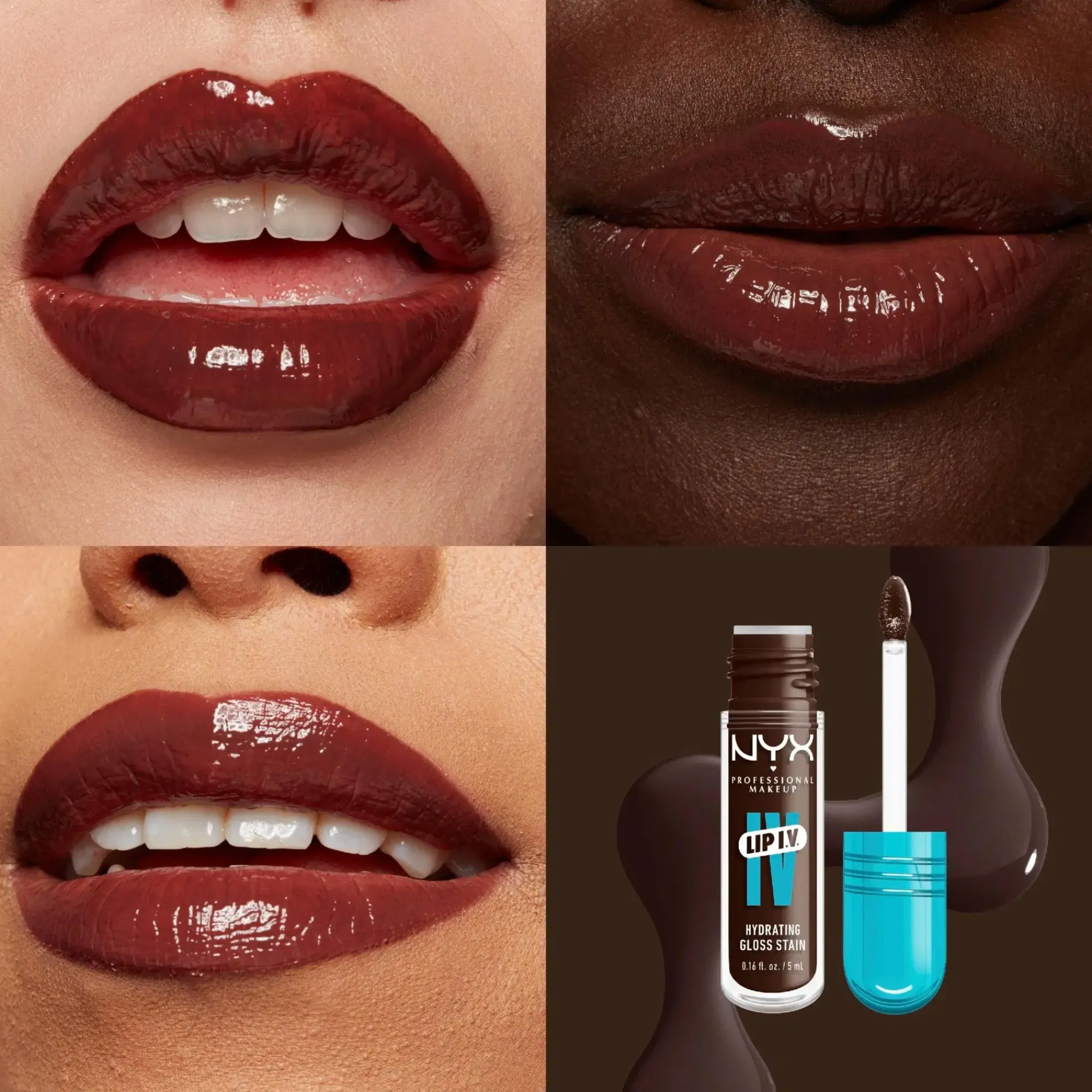 NYX Professional Makeup Huulimeikit<Lip I.V. Hydrating Gloss Stain huulikiilto 5 ml