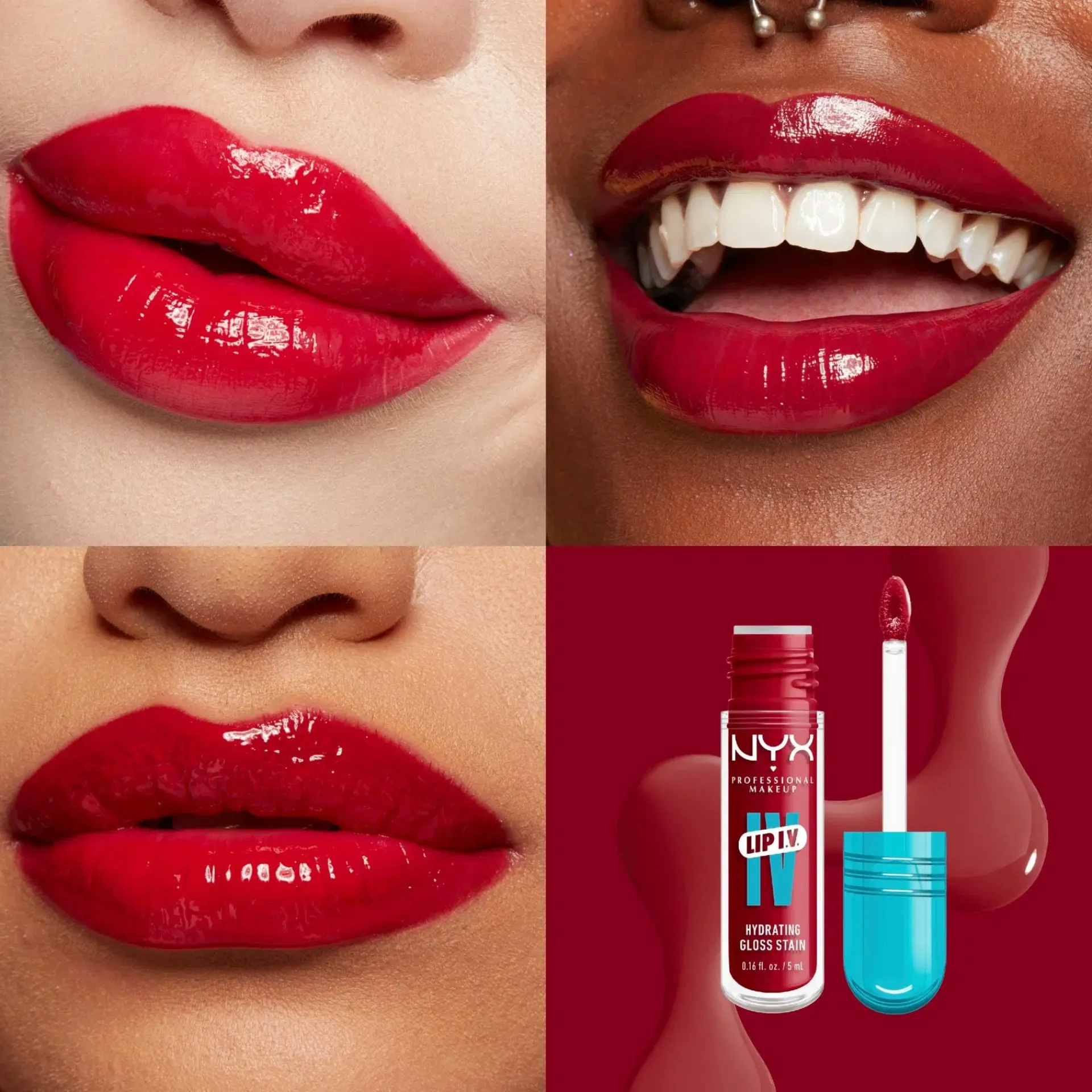 NYX Professional Makeup Huulimeikit<Lip I.V. Hydrating Gloss Stain huulikiilto 5 ml