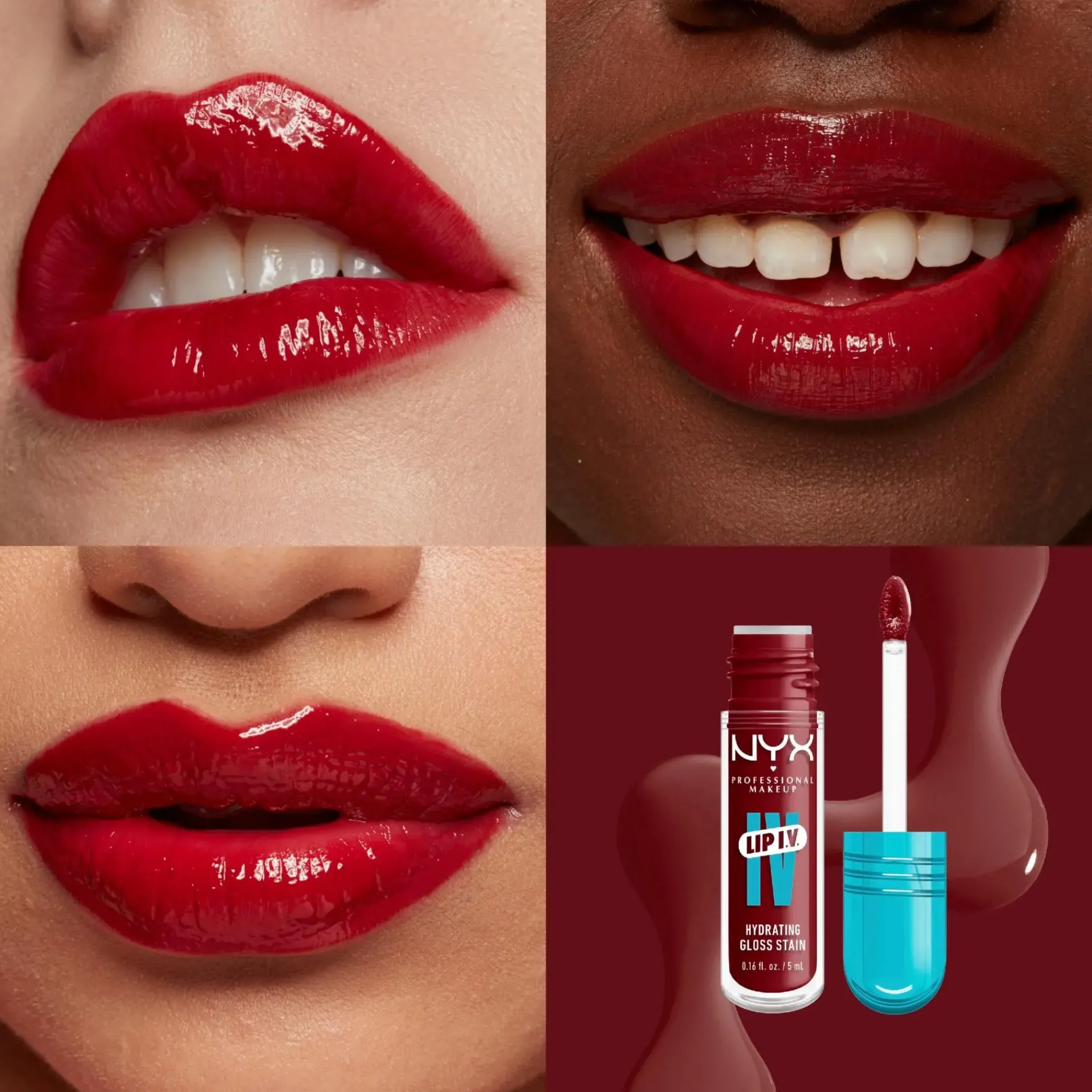NYX Professional Makeup Huulimeikit<Lip I.V. Hydrating Gloss Stain huulikiilto 5 ml