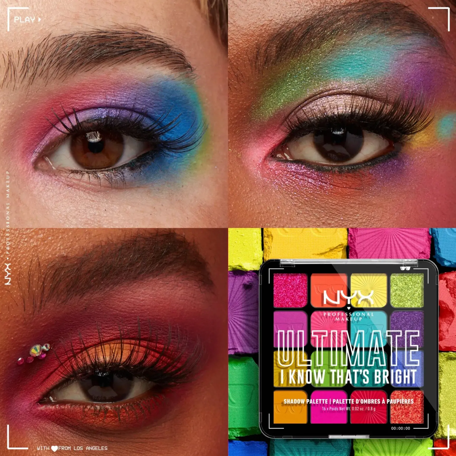 NYX Professional Makeup Silmämeikit<Ultimate Shadow Palette -luomiväripaletti 04W I Know That's Bright 13,28 g