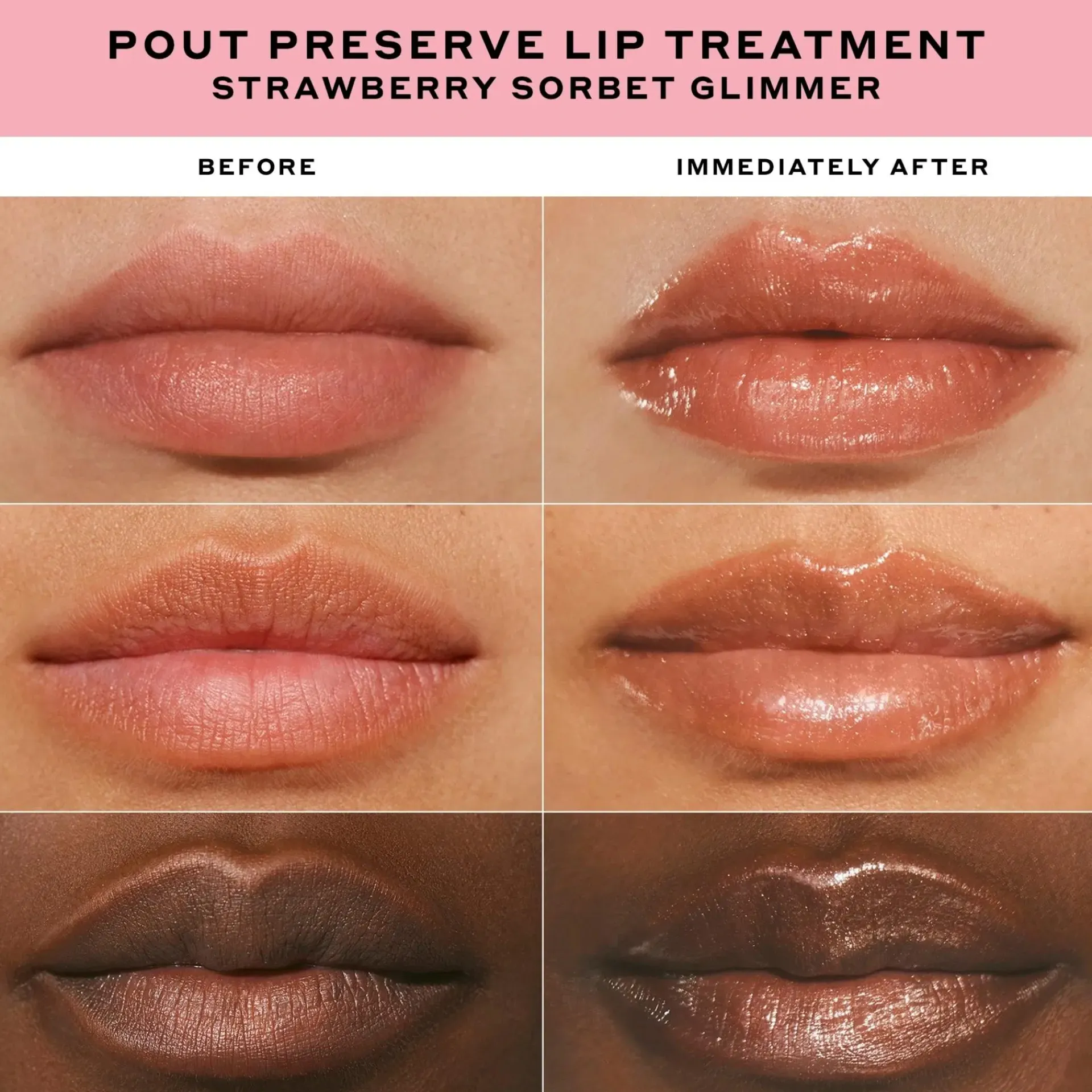 Ole Henriksen Kasvojenhoito<Pout preserve Glimmer lip treatments Strawberry Sorbet huulivoide 12ml