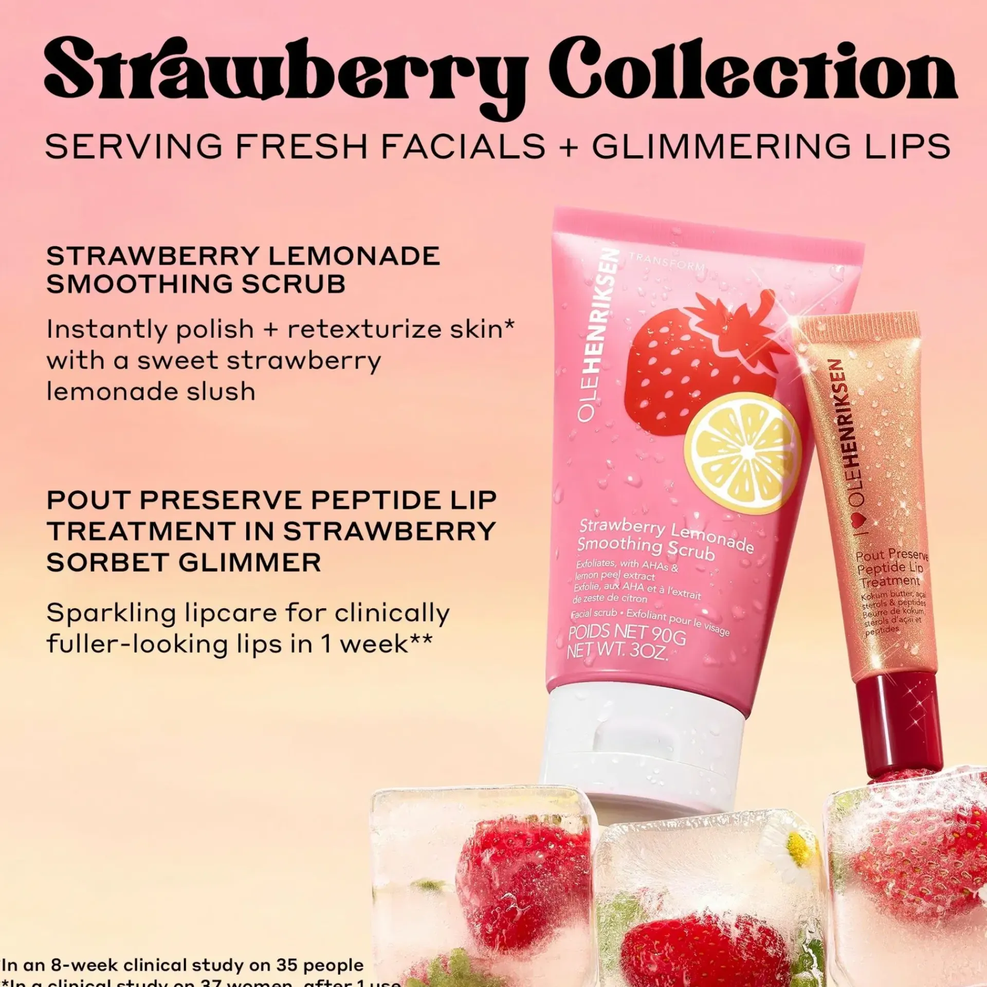 Ole Henriksen Kasvojenhoito<Pout preserve Glimmer lip treatments Strawberry Sorbet huulivoide 12ml