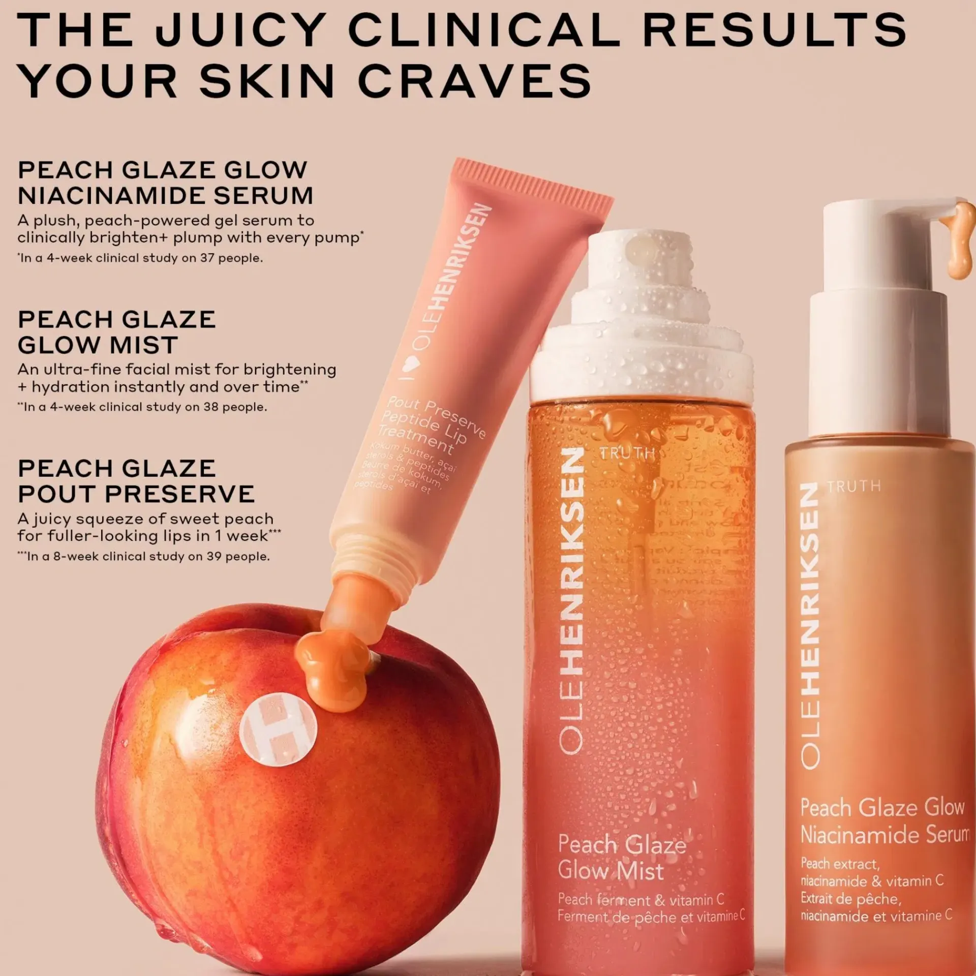 Ole Henriksen Kasvojenhoito<Truth Peach glaze glow mist -kasvojen hoitosuihke 80ml