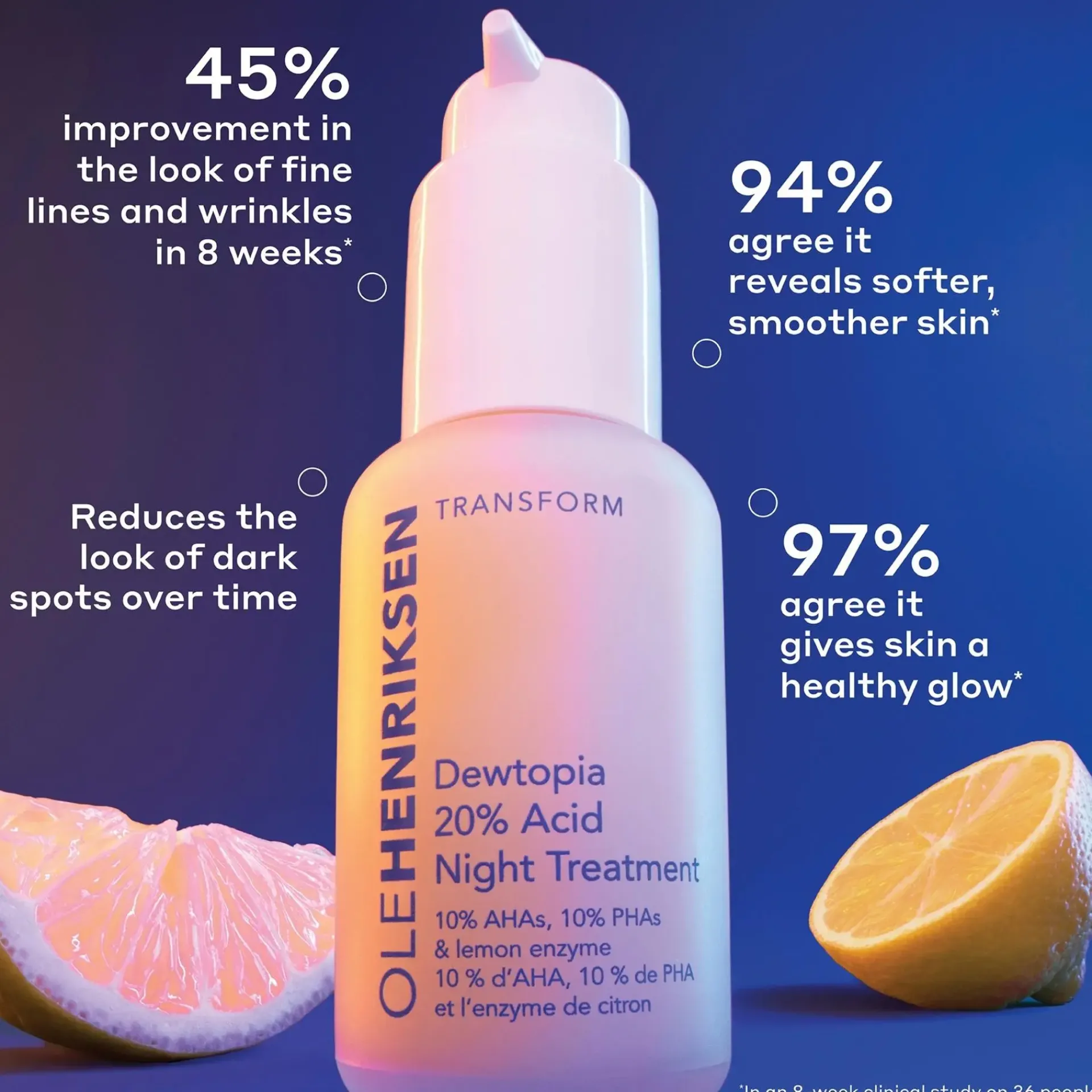 Ole Henriksen Kasvojenhoito<OleHenriksen Transform Dewtopia 20 % Acid Treatment yöseerumi 30 ml