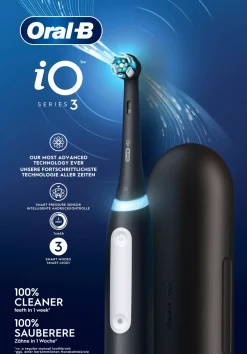 Oral-B Suuhygienia|Suuhygienia<iO 3S Black -Sähköhammasharja Braun-tekniikalla + matkakotelo