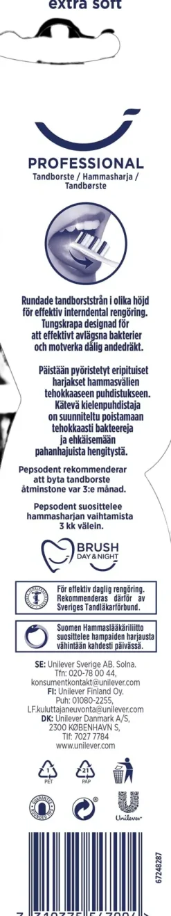 Pepsodent Suuhygienia|Suuhygienia<Professional hammasharja extra soft