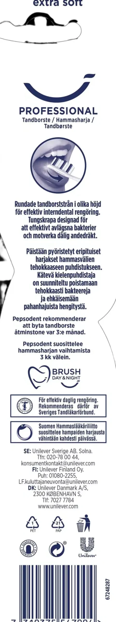 Pepsodent Suuhygienia|Suuhygienia<Professional hammasharja extra soft