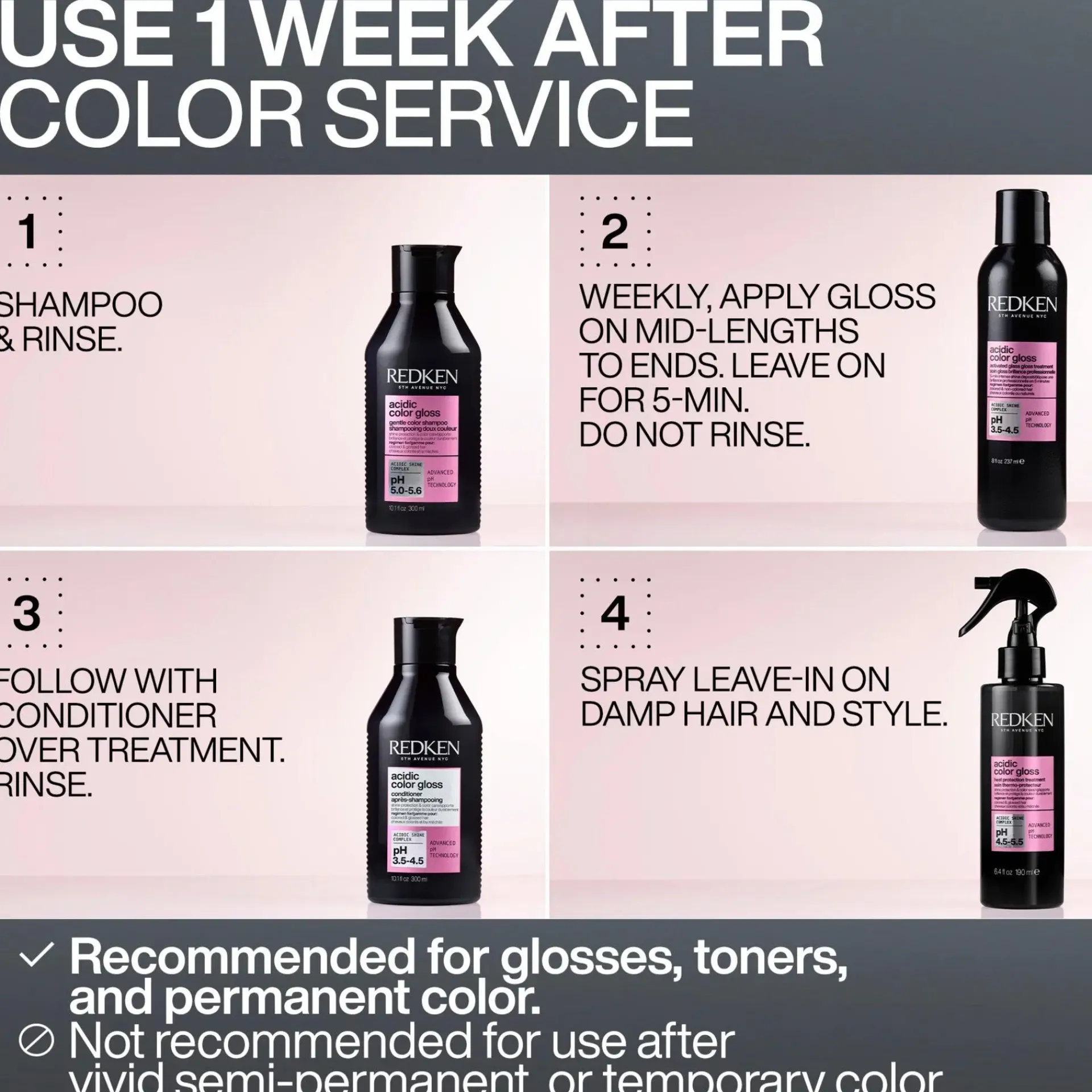 Redken Hiustenhoito<Acidic Color Gloss Leave-in hoitosuihke 190ml