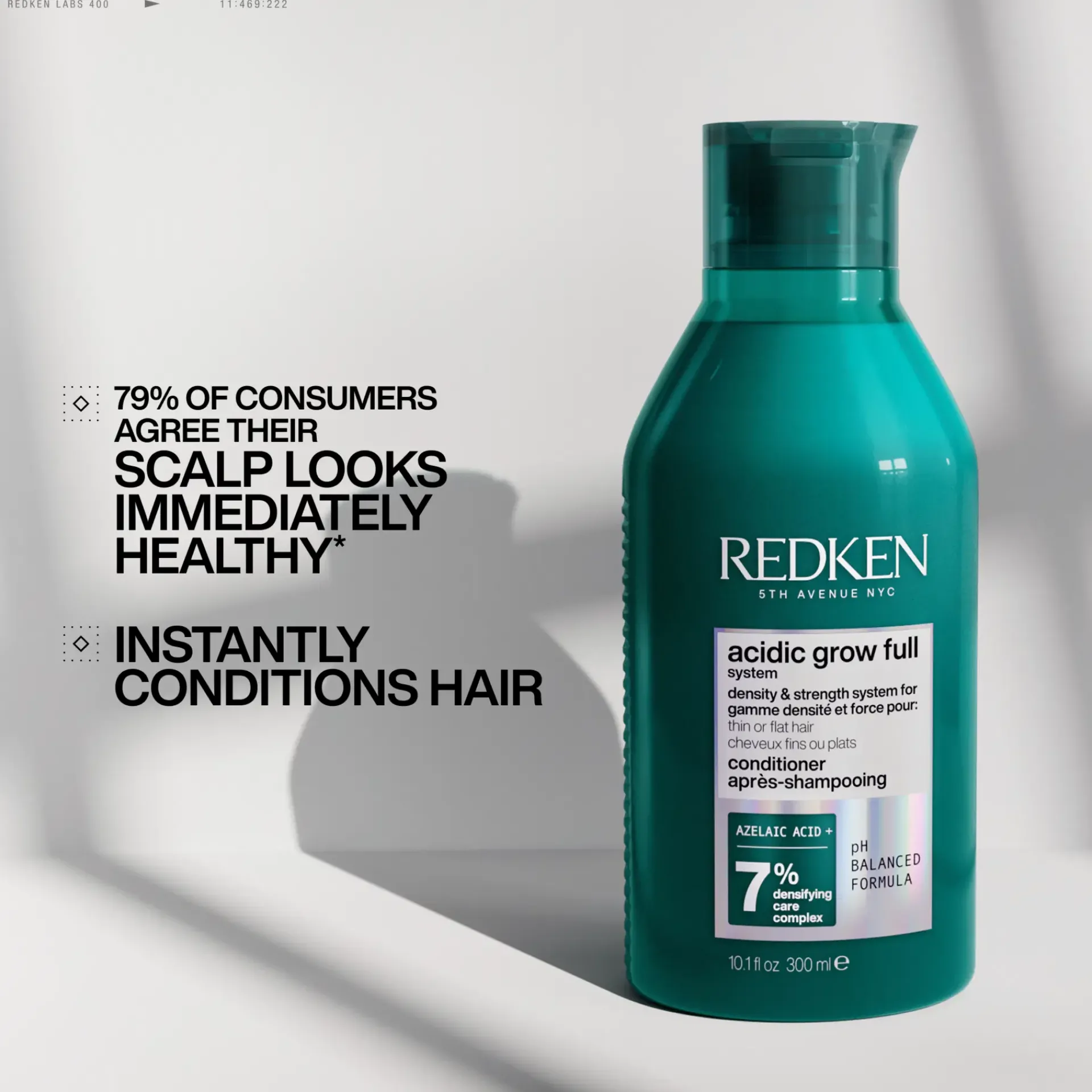Redken Hiustenhoito<Acidic Grow Full System tuuheuttava hoitoaine oheneville tai latteille hiuksille. Antaa täyteläisyyden tunnetta tyvelle.