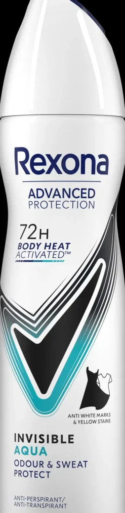 Rexona Vartalonhoito<Advanced Protection Invisible Aqua Antiperspirantti Deodorantti Spray Ei tahraa vaatteita 150 ml
