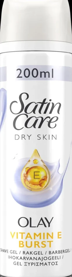 Gillette Karvanpoisto<Satin Care Olay Vitamin E 200ml ihokarvanajogeeli