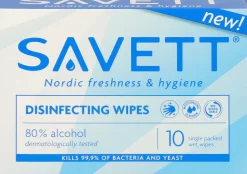 Savett Kuukautiset Ja Intiimihygienia<Disinfecting Wipe kosteuspyyhe ihon desinfiointiin 10kpl