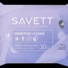 Savett Kuukautiset Ja Intiimihygienia|Hajusteettomat Ihonhoidon Tuotteet<Sensitive & Clean uudelleensuljettava kosteuspyyhe 30kpl