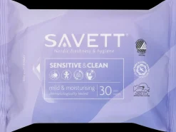 Savett Kuukautiset Ja Intiimihygienia|Hajusteettomat Ihonhoidon Tuotteet<Sensitive & Clean uudelleensuljettava kosteuspyyhe 30kpl