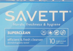 Savett Kuukautiset Ja Intiimihygienia<Superclean kosteuspyyhe 10kpl