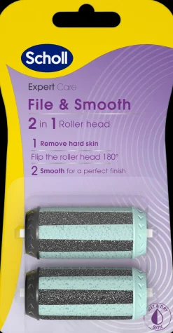 Scholl Jalkojenhoito<File & Smooth 2 in 1 elektronisen jalkaraspin vaihtopäät 2kpl