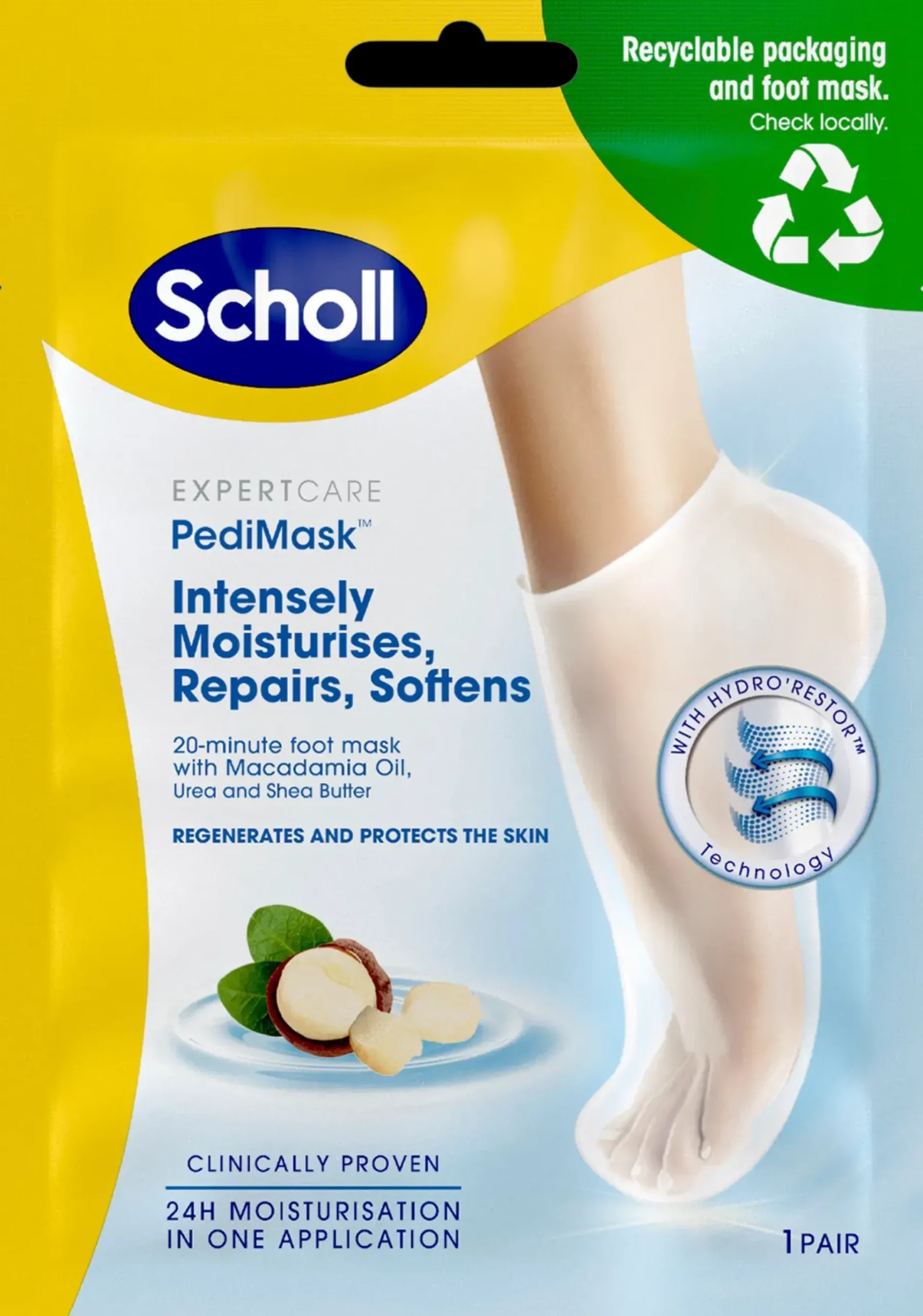 Scholl Jalkojenhoito<PediMask jalkanaamio Kosteuttava