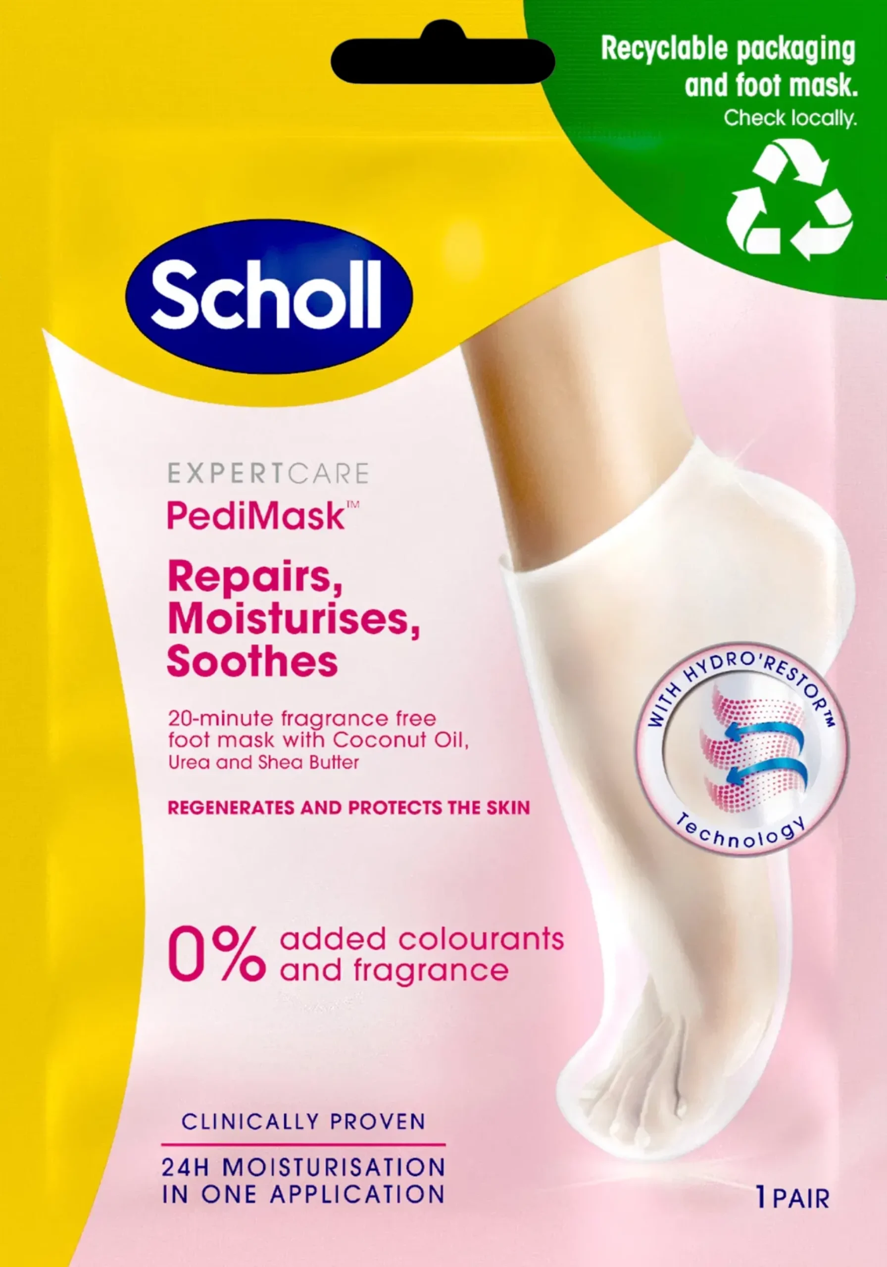 Scholl Jalkojenhoito<PediMask jalkanaamio hajusteeton