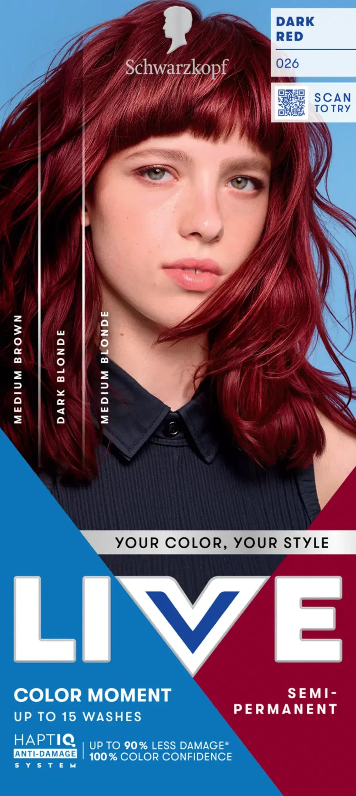 Schwarzkopf Hiusvärit<LIVE UB 026 Dark Red